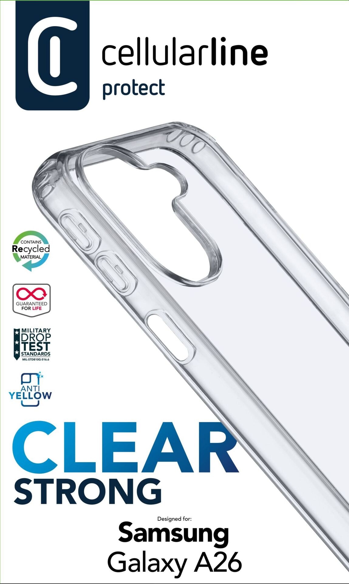 Cellularline Handyhülle »Strong Case für Samsung Galaxy A26 5G«, Samsung Galaxy A26, Backcover, Schutzhülle, Handyschutzhülle, Case, Schutzcase, stoßfest