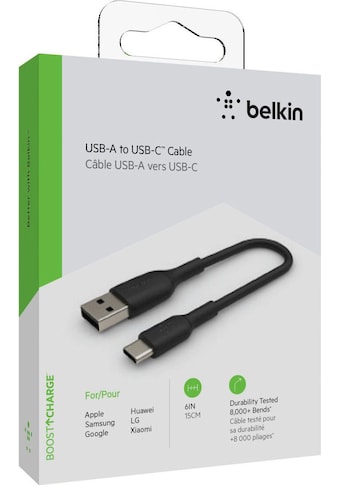 Belkin USB-Kabel »BoostCharge USB-C/USB-A Kabel PVC, 15cm«, USB-C, USB Typ A, 15 cm kaufen