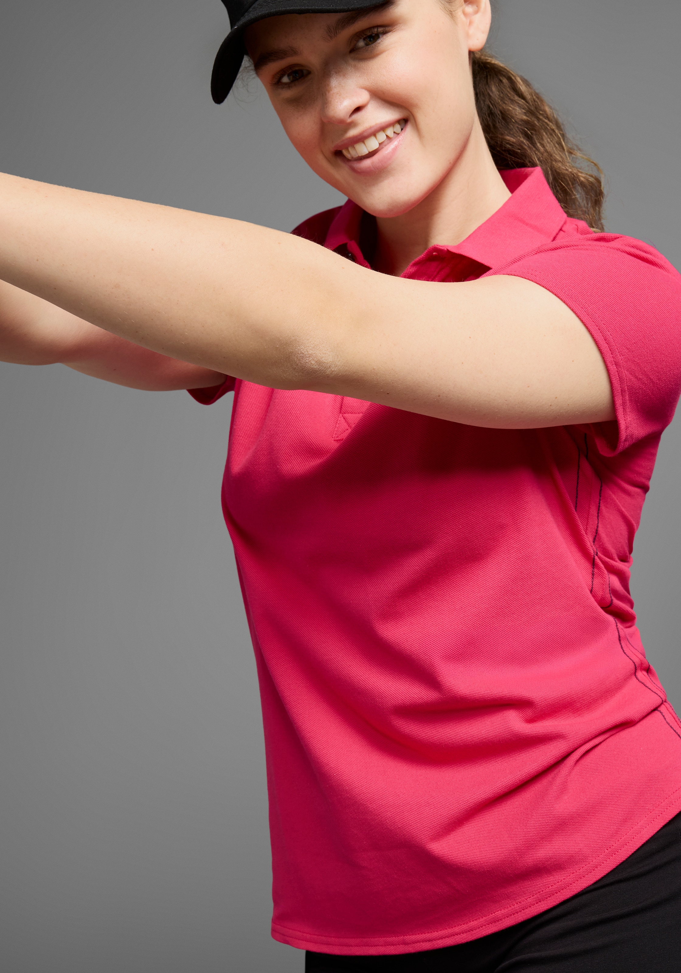 KangaROOS Poloshirt, Kurzarm, unifarben, Polokragen, aus Baumwolle
