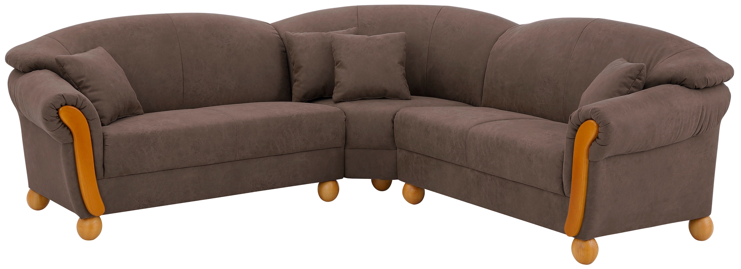 Home affaire Ecksofa »Milano Vintage, L-Form« mit Federkern, Bezug in Lederoptik, incl. 4 Zierkissen