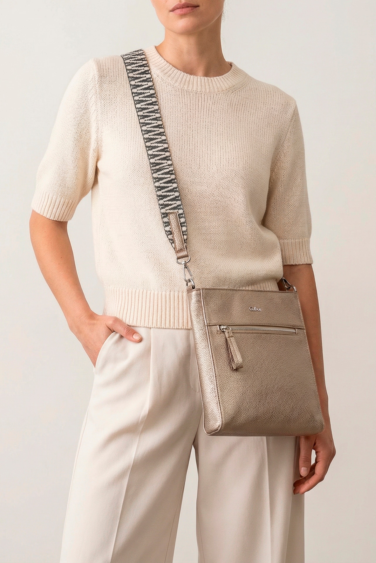 Gabor Umhängetasche »Silena« Damen Schultertasche mit hochwertig, gewebtem Gurtband