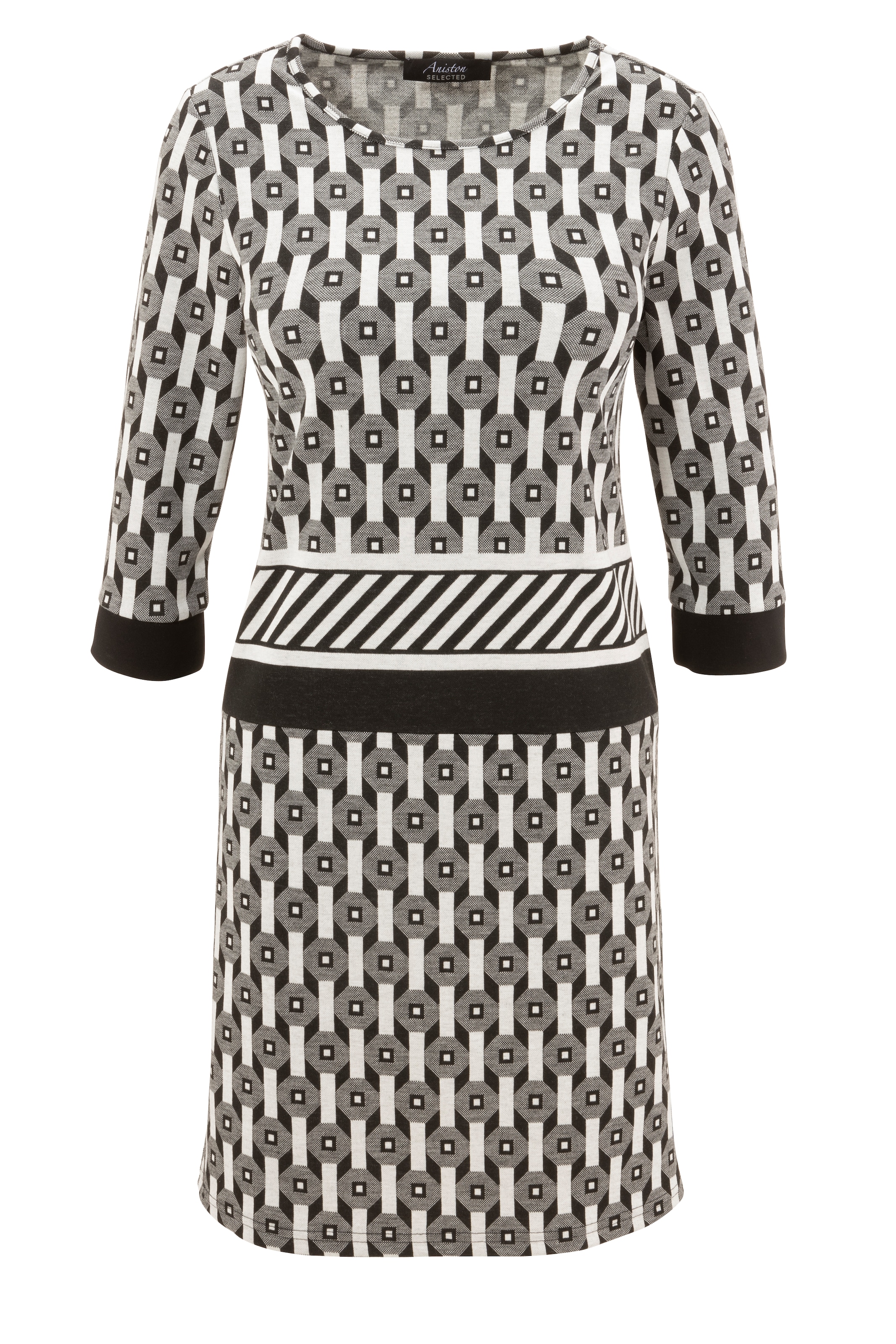 Aniston SELECTED geometrischem bei Jerseykleid, mit Muster ♕