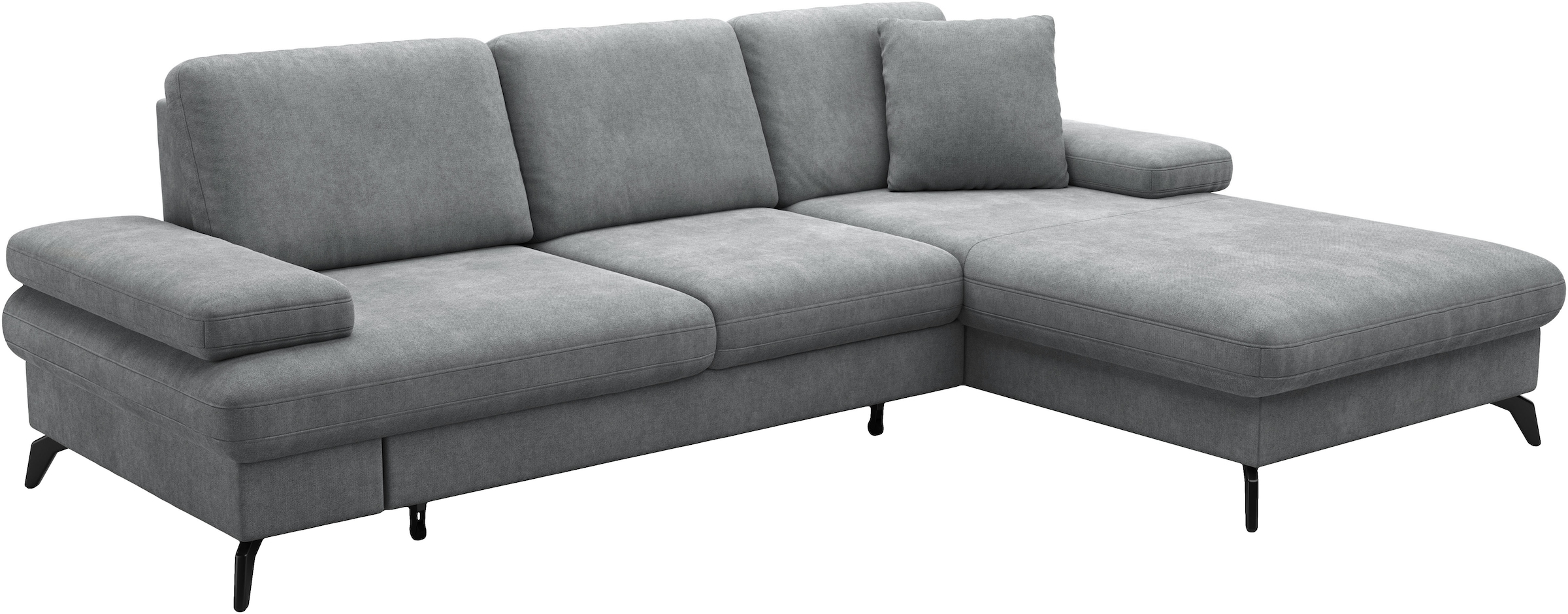 sit&more Ecksofa »Morris Jubi L-Form, inklusive XXL-Liegefläche, bzw. Schlaffunktion«, Bettfunktion, Armteilverstellung und 1 Zierkissen