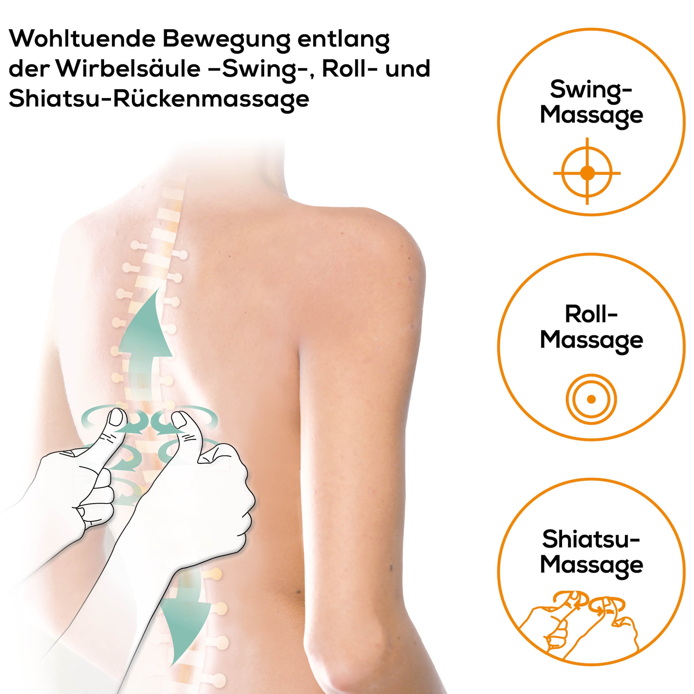 BEURER Massagesitzauflage »MG 315 mit tiefenwirksamer Shiatsu, Rolling und Swing Massage«, Wohltuende Massage für Nacken und Rücken, mit Licht- und Wärmefunktion