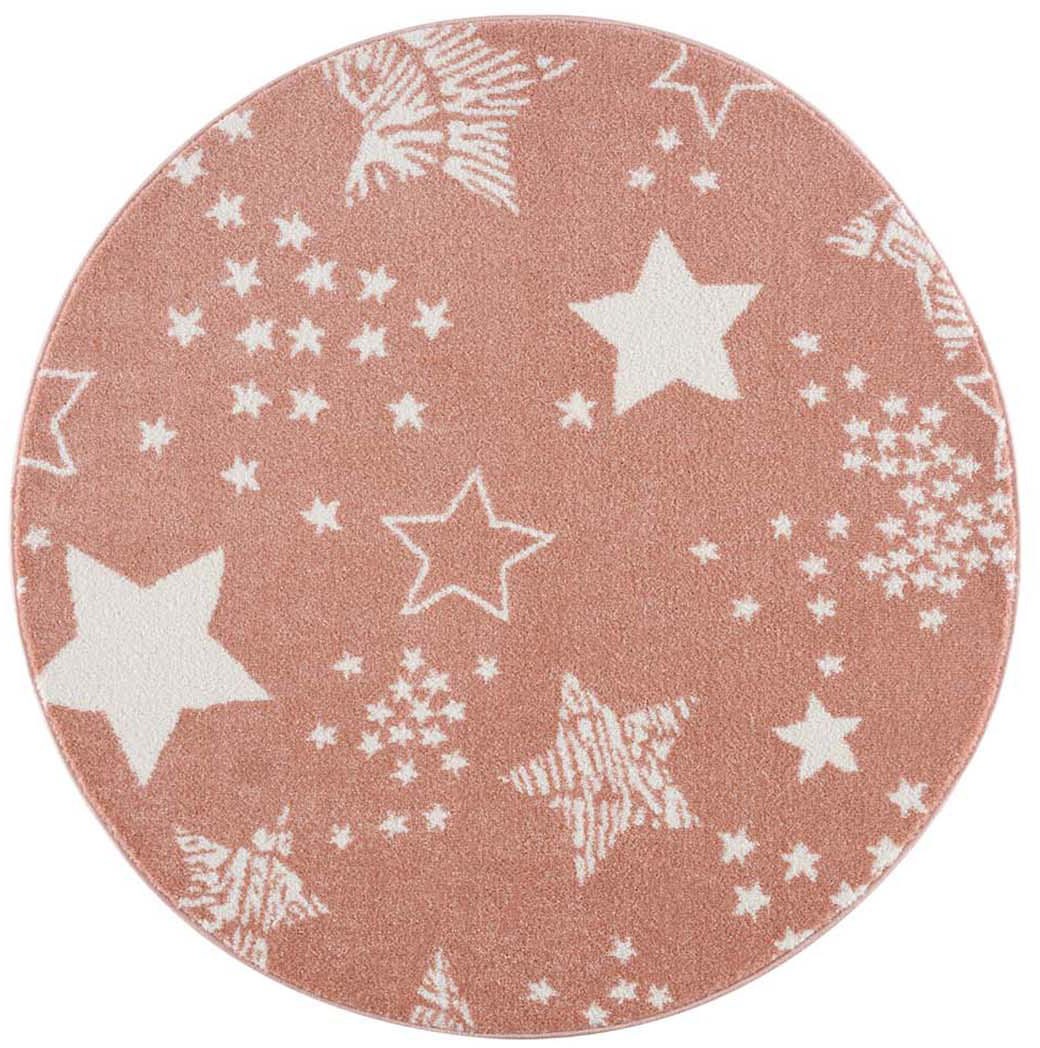 Carpet City Kinderteppich »Anime9387«, rund, Sternen-Teppich, Weicher Flor, Pflegeleicht, Kinderzimmer