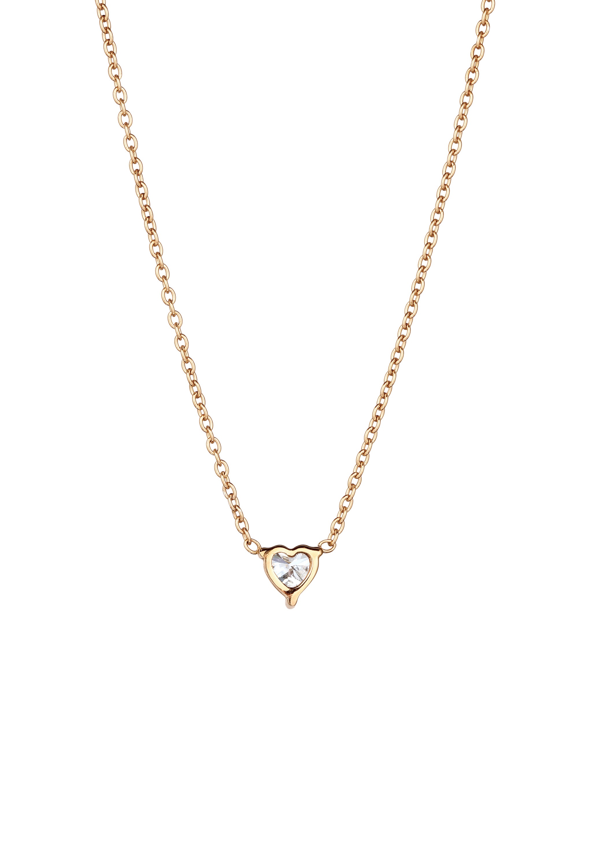 Elli DIAMONDS Silberkette »Halskette Herz Laborgezüchteter Diamant (0.17ct) 925 Sterling Silber«