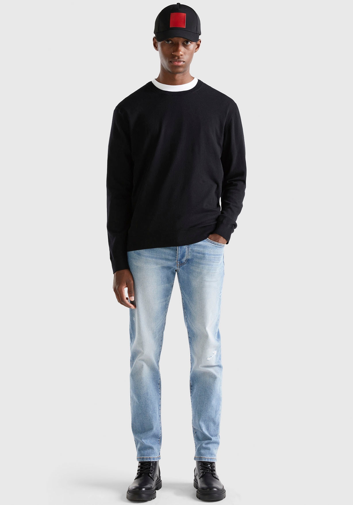 United Colors of Benetton Rundhalspullover, im cleanen Look