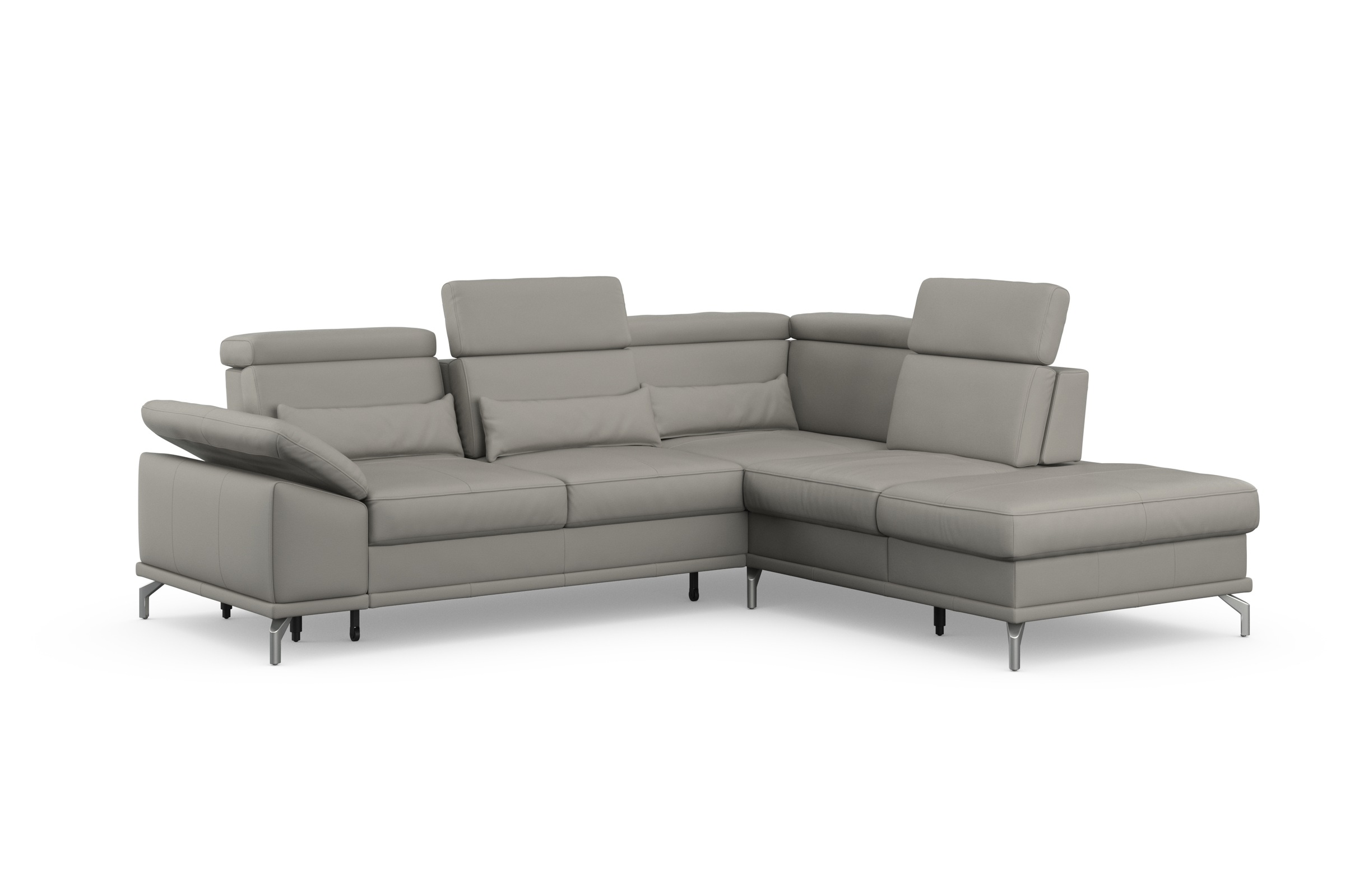 sit&more Ecksofa »Cabrio L-Form, mit Sitztiefenverstellung, Arm- und Kopfteilverstellung«, 3 Nierenkissen, Federkern, optional Bettfunktion und Stauraum