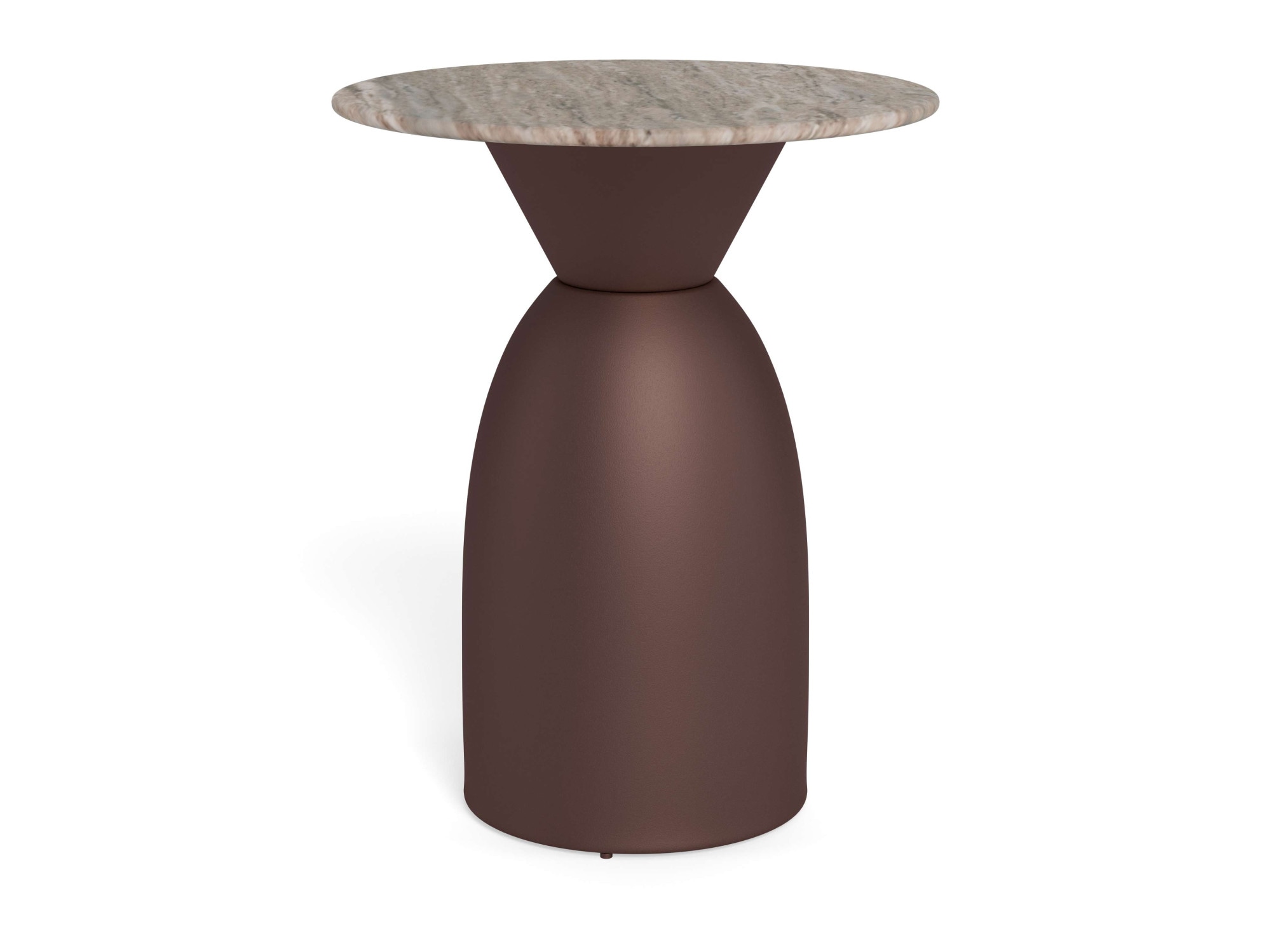 ACTONA GROUP Beistelltisch »Ferrol Kaffeetisch – elegant & kompakt mit grauer Marmorplatte« Grauer Toronto Marmor, mattes Bronze-Stahlgestell. Ø: 40 cm.