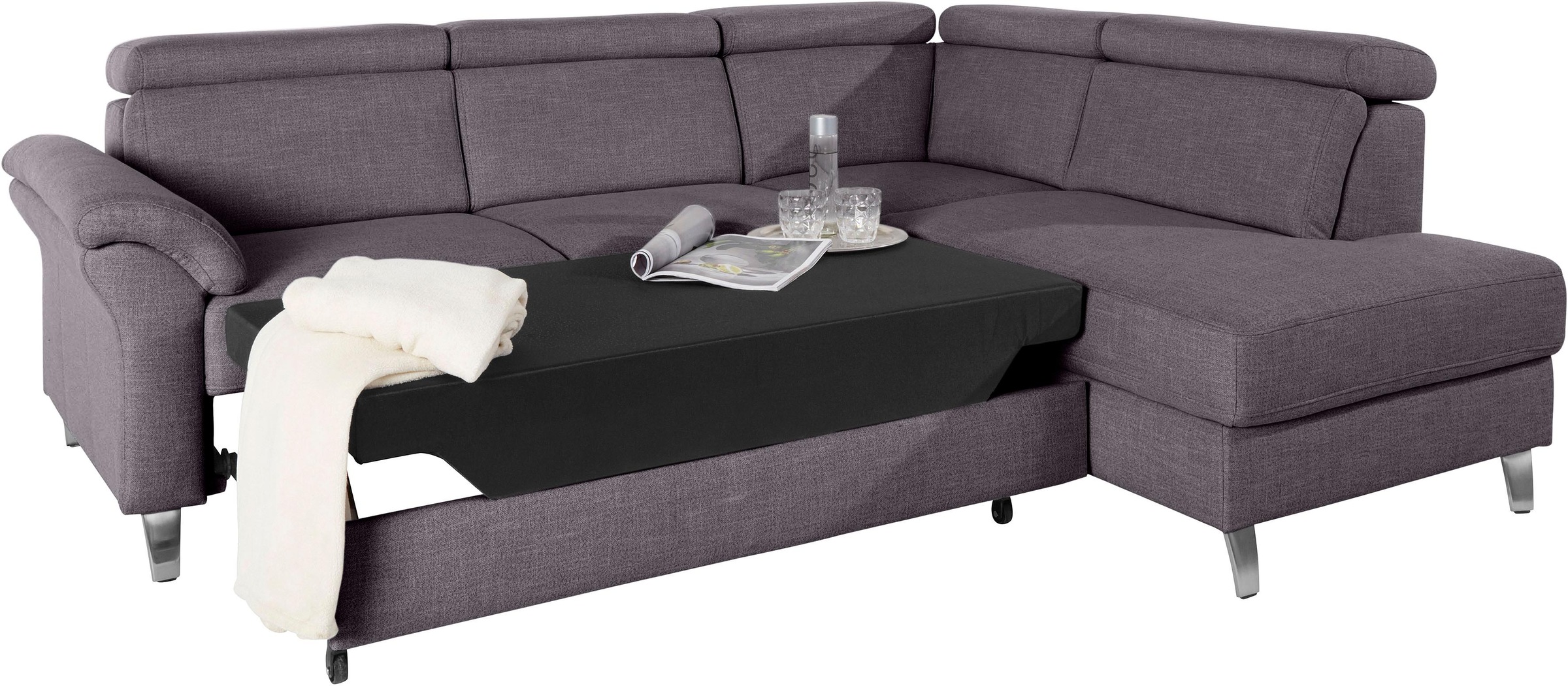 sit&more Ecksofa, inklusive Kopfteilverstellung, wahlweise mit Bettfunktion und Bettkasten