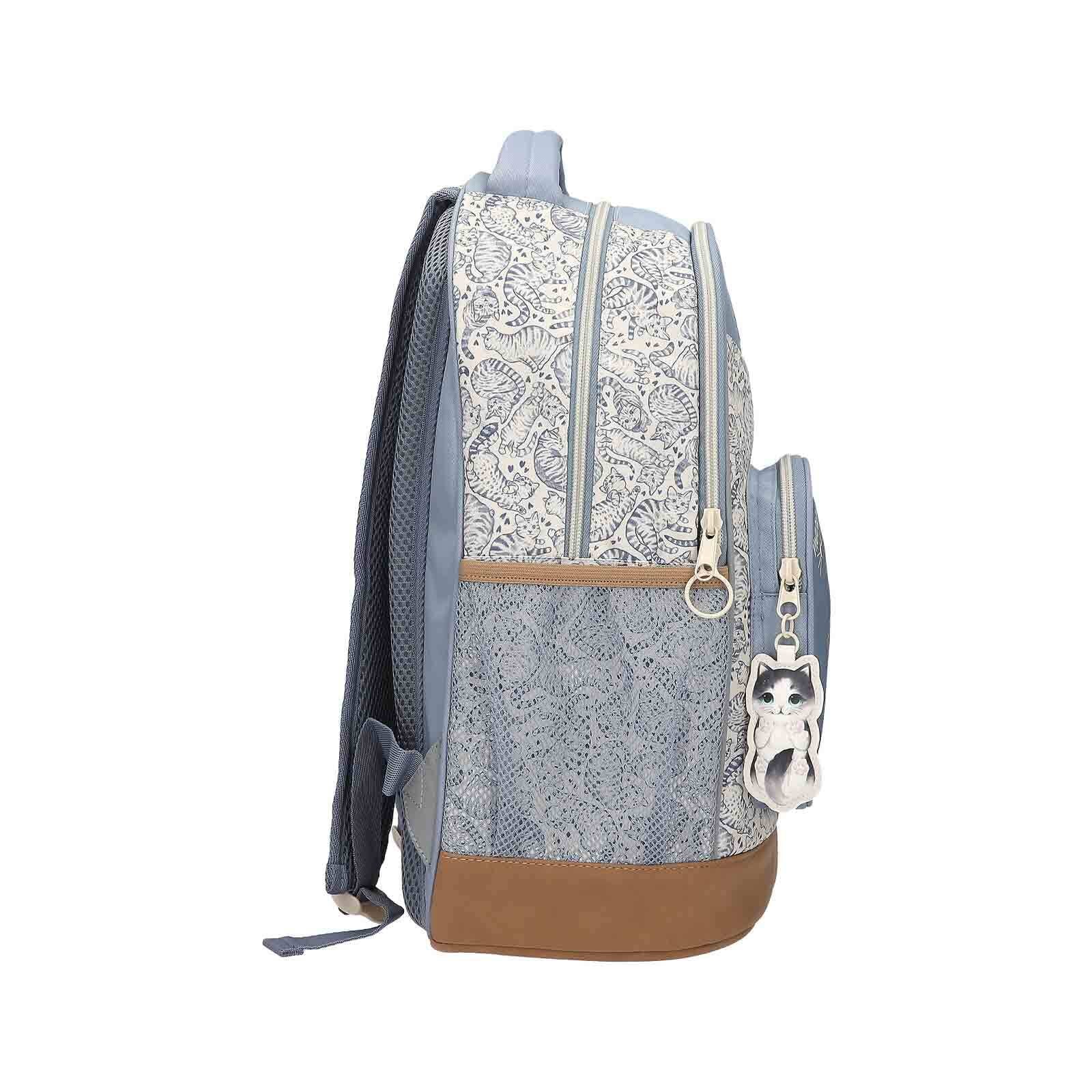 Depesche Rucksack »Schulrucksack TEAM TEDDY TOPModel 21 x 34 x 44 cm blau-beige«