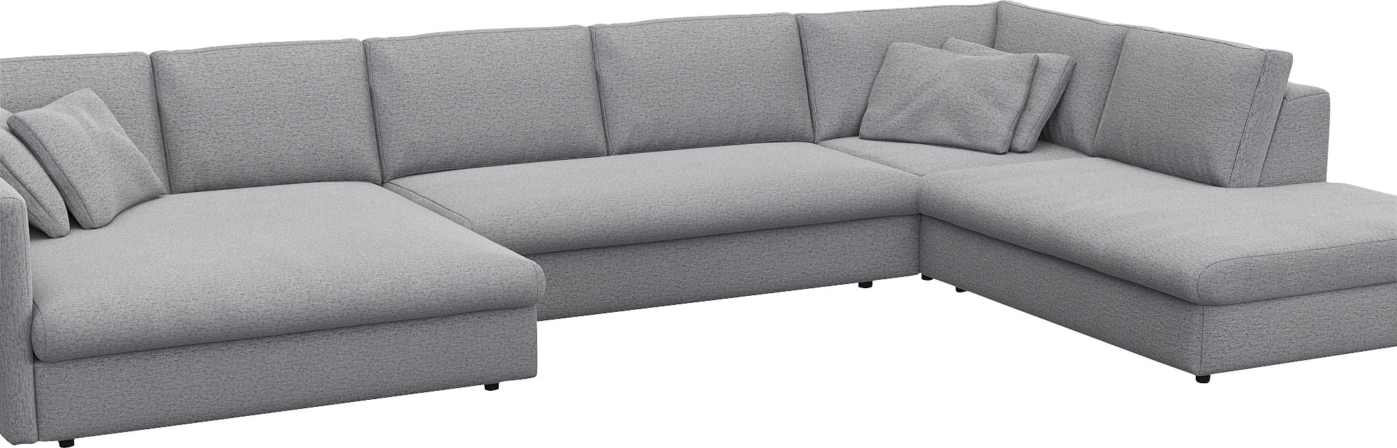FLEXLUX Wohnlandschaft »Lovane, U-Form, bequem und komfortabel«, Weich & anschmiegsam, große Sitztiefe auf Kaltschaum, Dekokissen inkl.