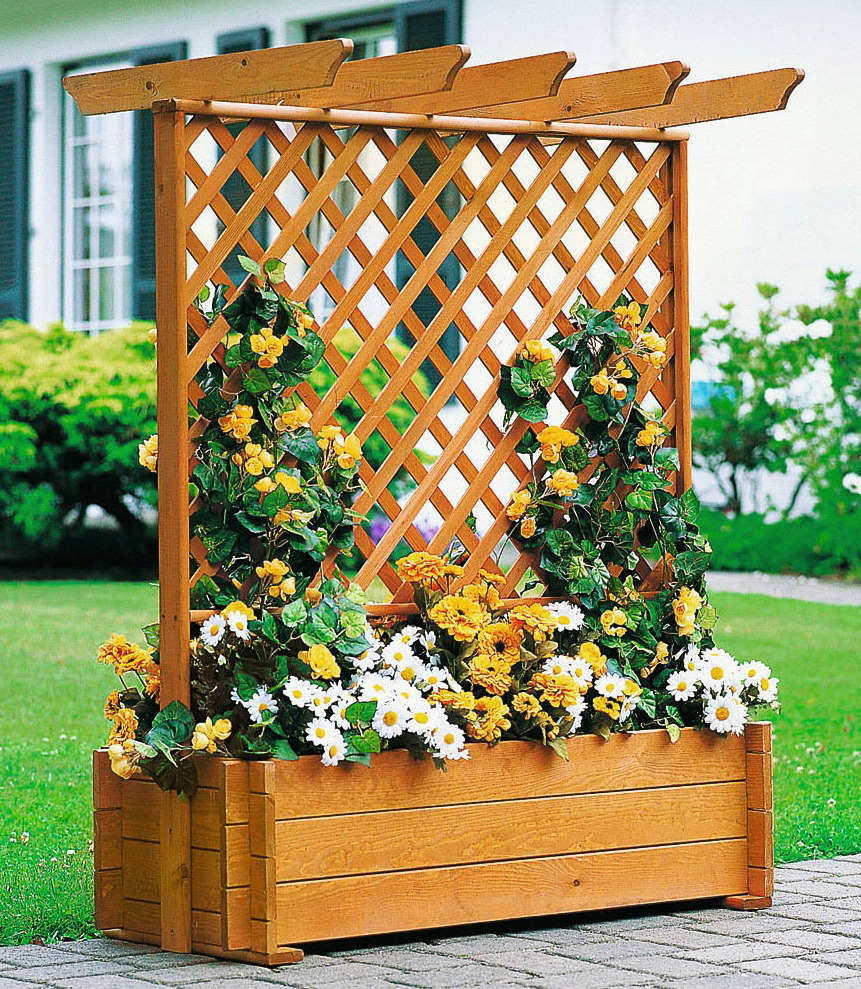 Spalier, Pergola mit Pflanzkasten, BxTxH: 102x65x140 cm