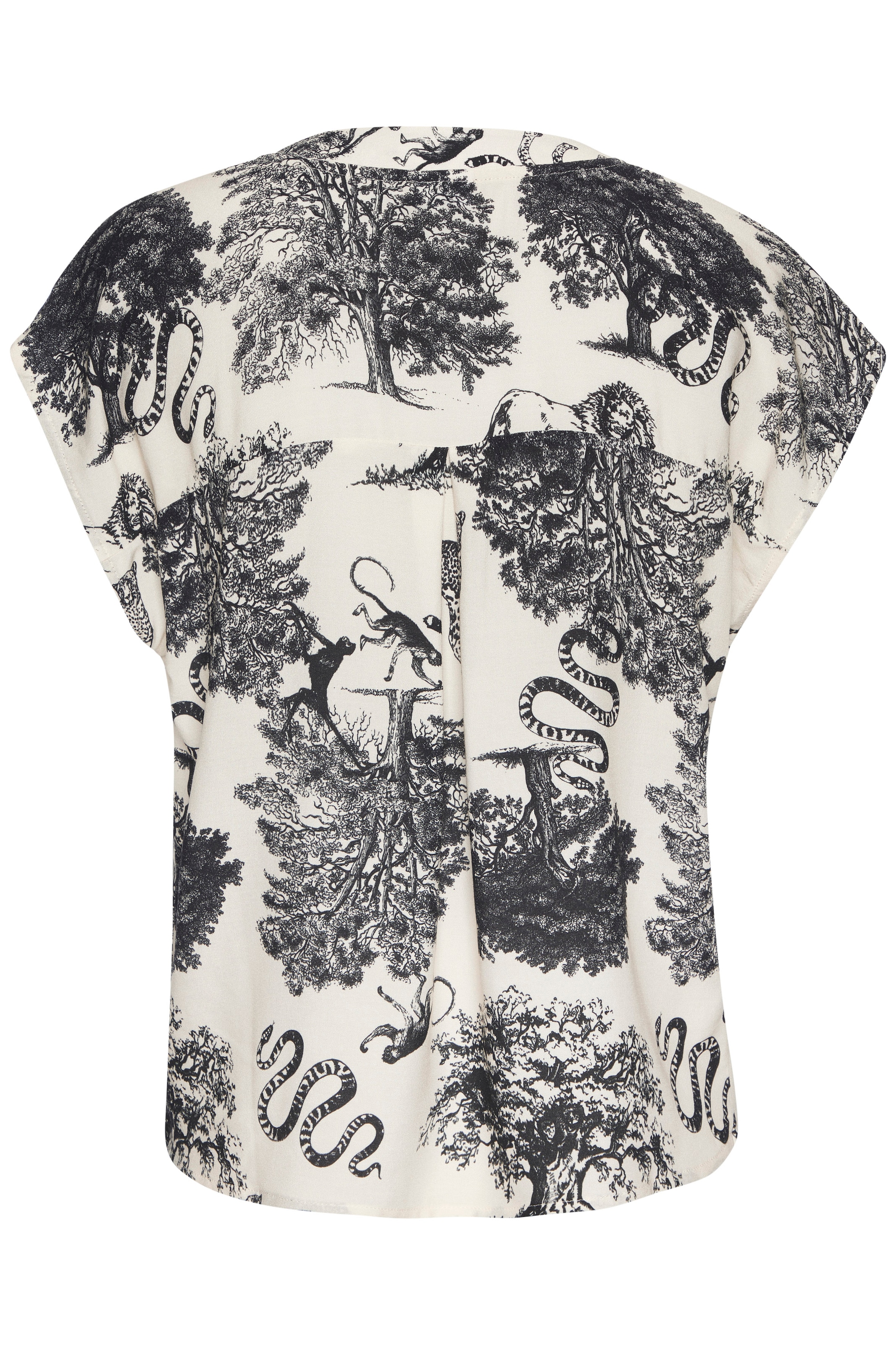 LASCANA Schlupfbluse mit Alloverdruck und Knöpfen, Kurzarmbluse, sommerlich