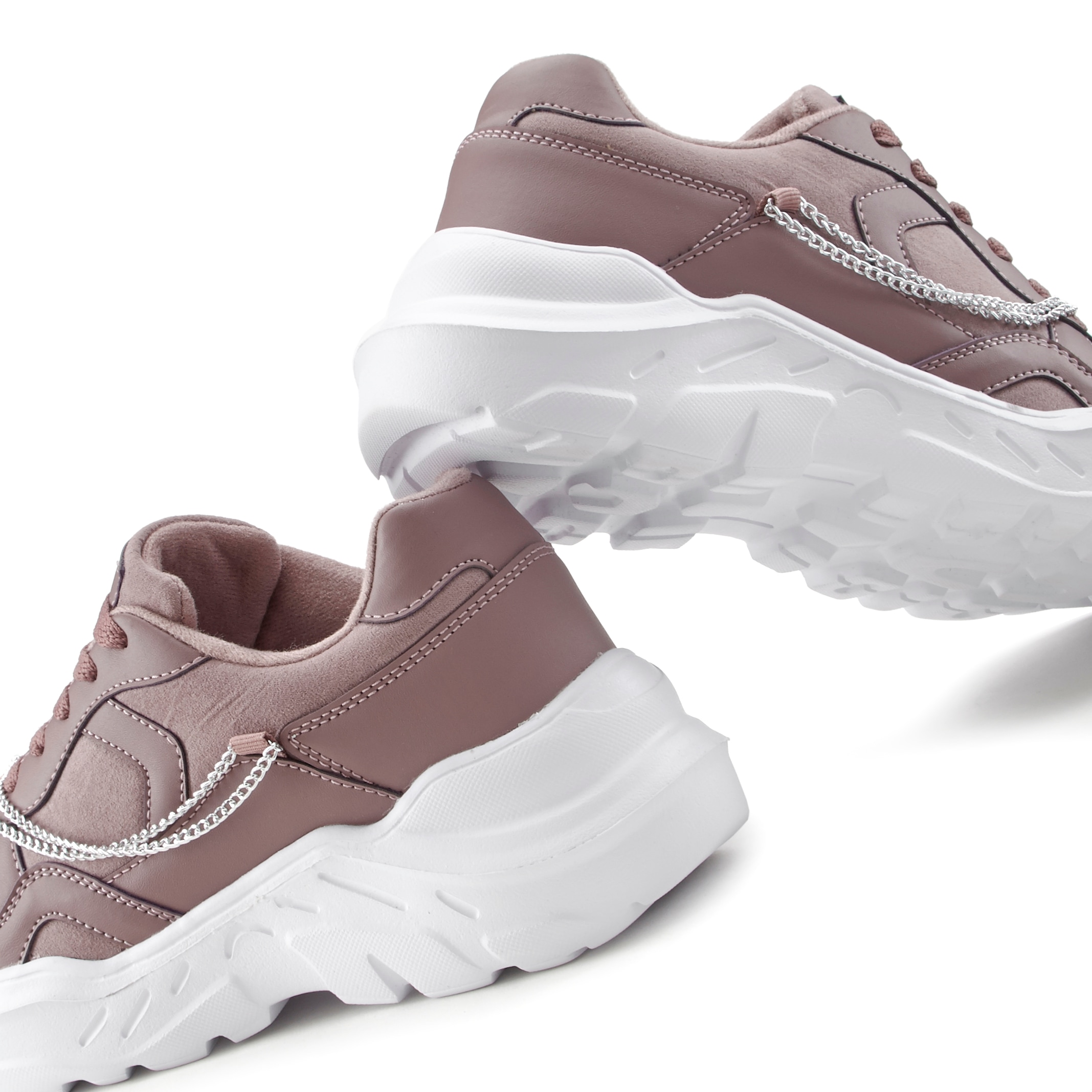 LASCANA Sneaker, mit Chunky-Sohle & Ketten, Schnürhalbschuhe, Freizeitschuhe VEGAN