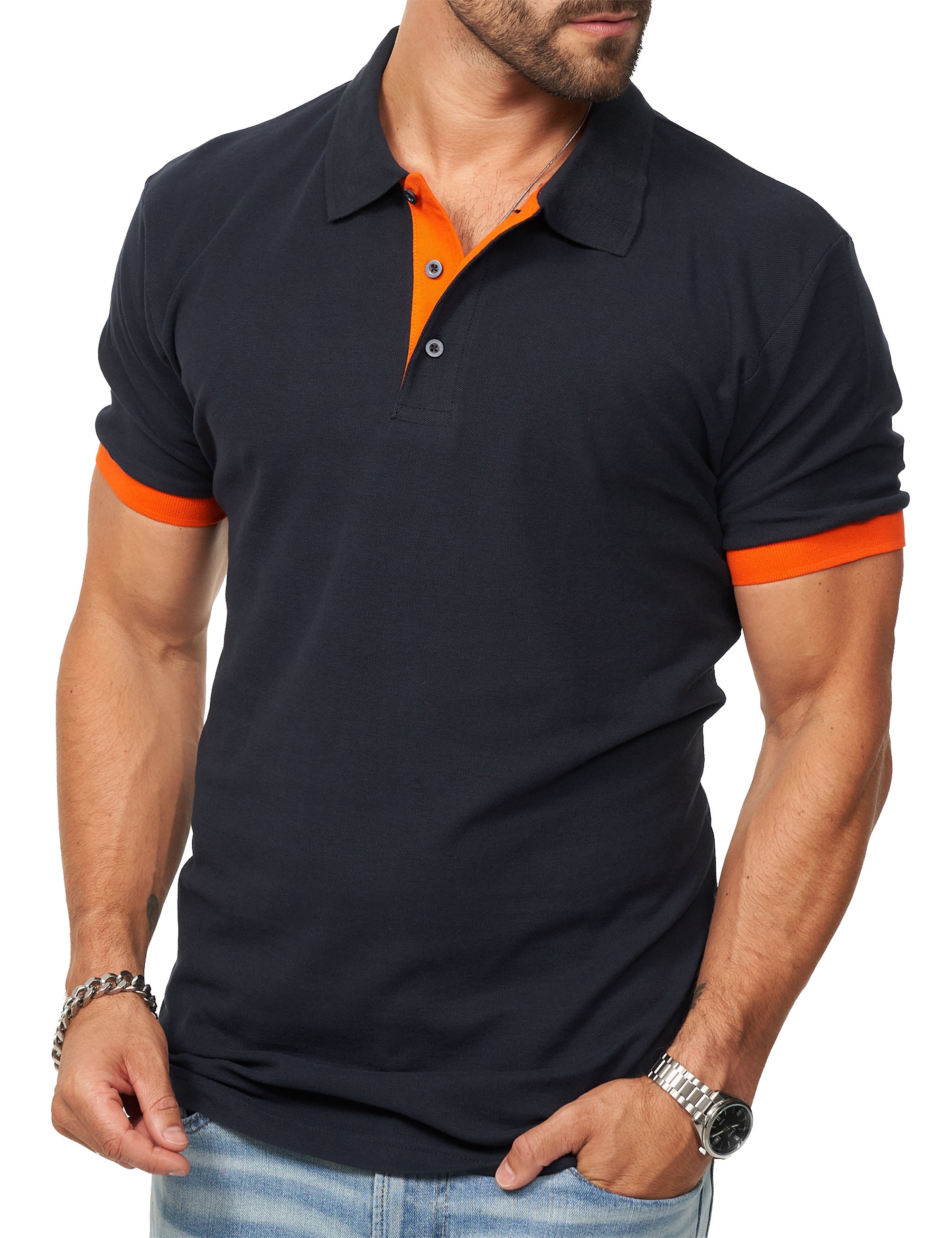 Daily Cotton Poloshirt »Daily Cotton Poloshirt in Kurzarm als Freizeit Polo T-Shirt - Polo-Hemd für Herren« Männer Polohemd im Regular-Fit in Piqué-Qualität