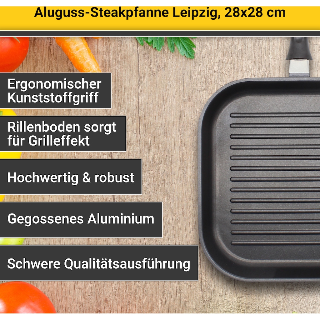 Krüger Steakpfanne »Leipzig«, Aluminiumguss, (1 tlg.)