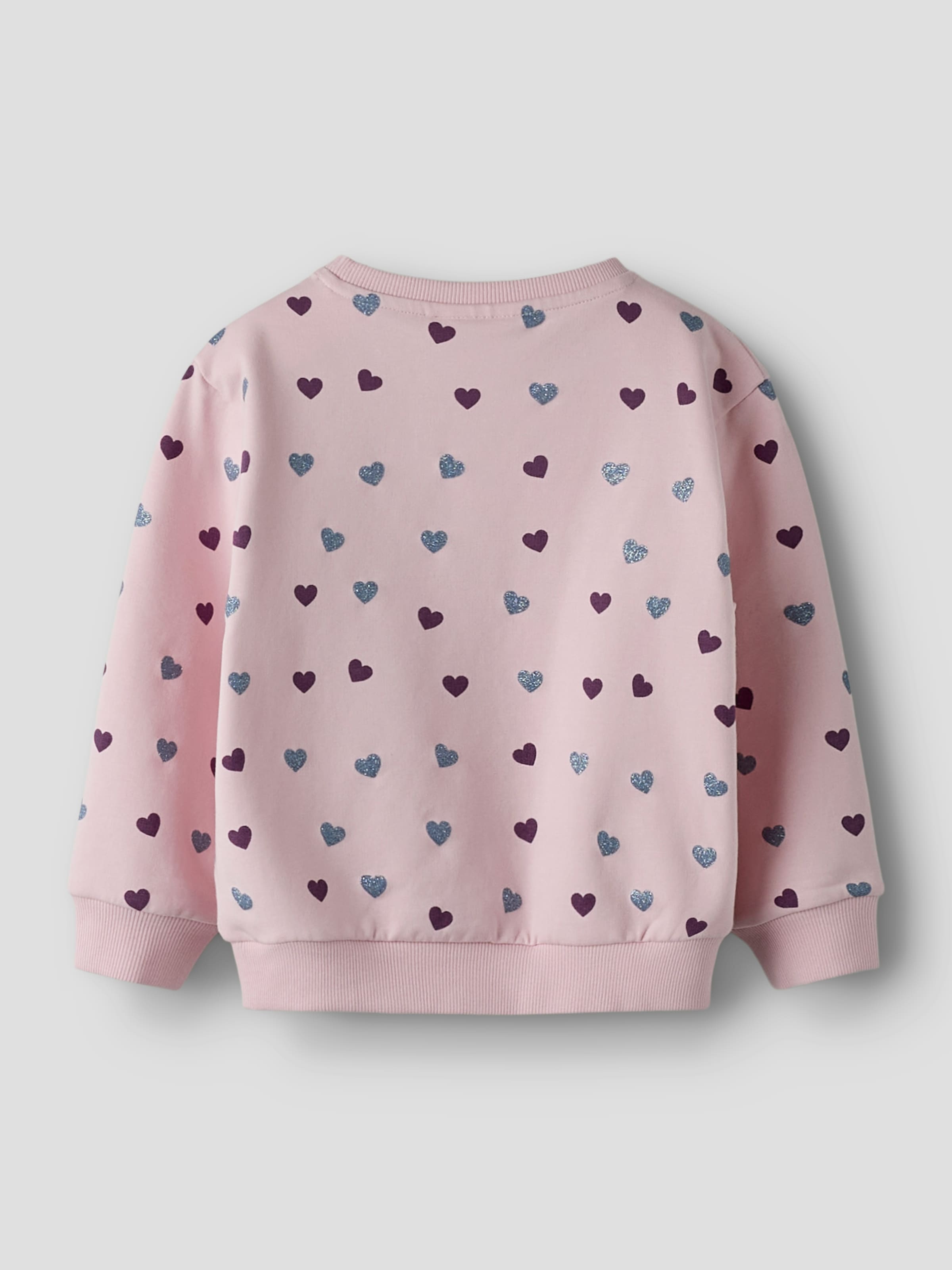 Name It Sweatshirt »NMFSOLEA LS NREG SWE BRU«, Baumwollmischung, Glitzerdetails, Druck, Langarm
