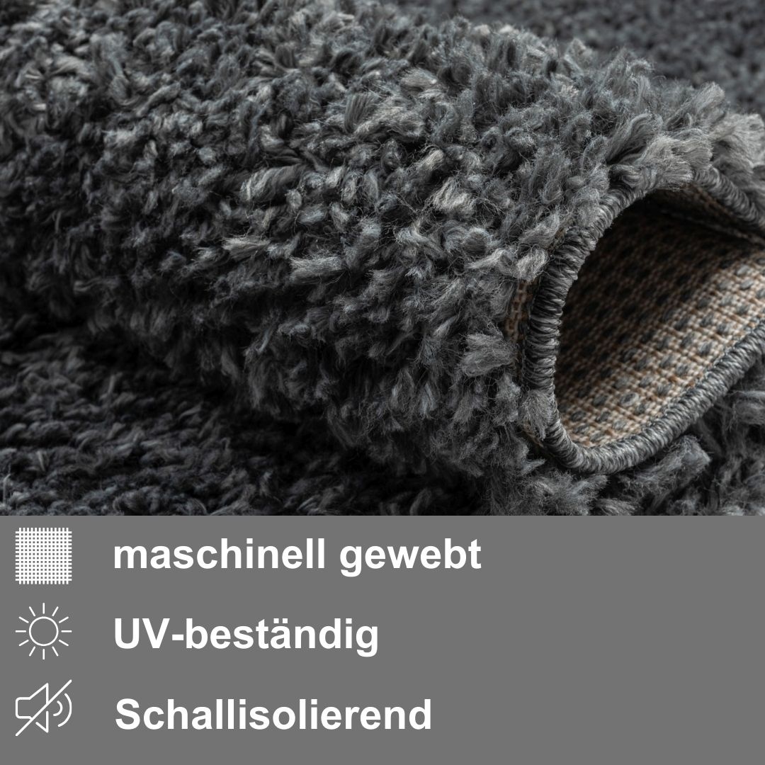 Myflair Möbel & Accessoires Hochflor-Teppich »My Shaggy«, rechteckig, Shaggy, Uni-Farben, leicht glänzend, Microfaser, extra flauschig