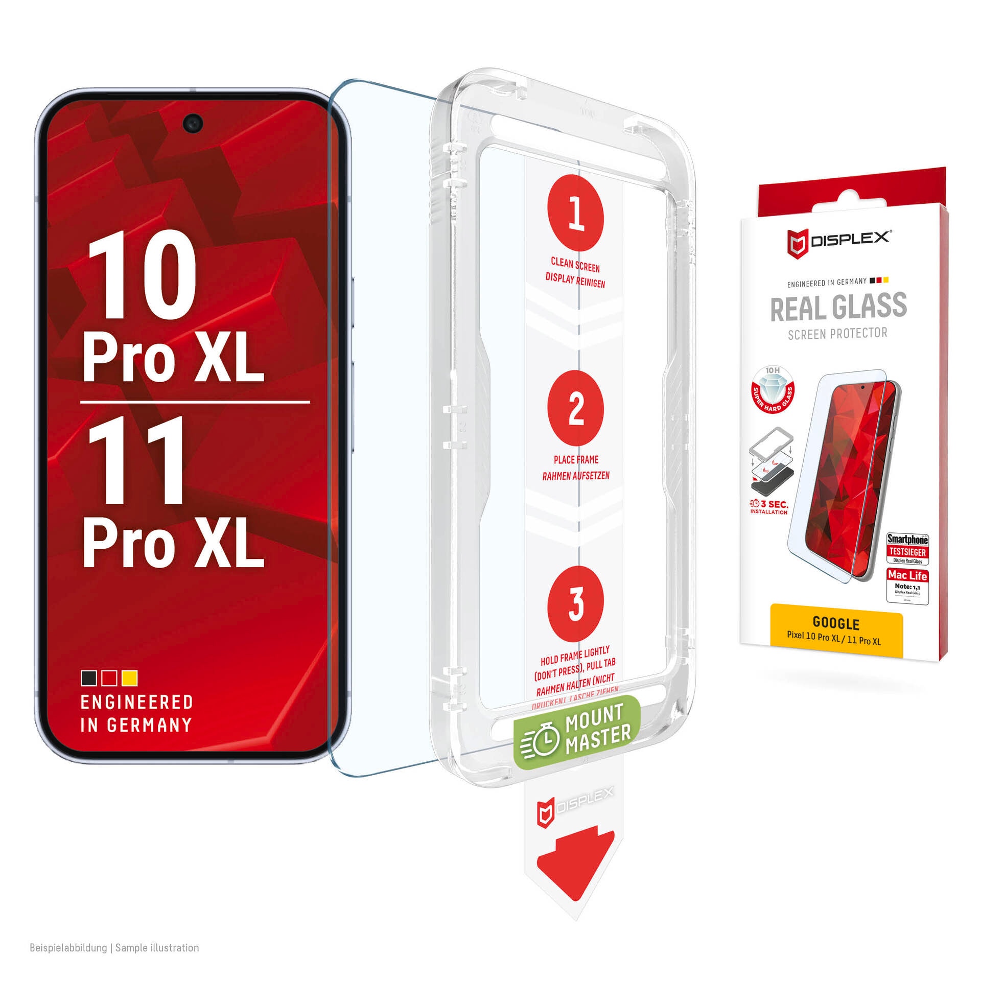 Displex Displayschutzglas »Real Glass Screen Protector« für Google Pixel 11 Pro XL Displayschutzfolie