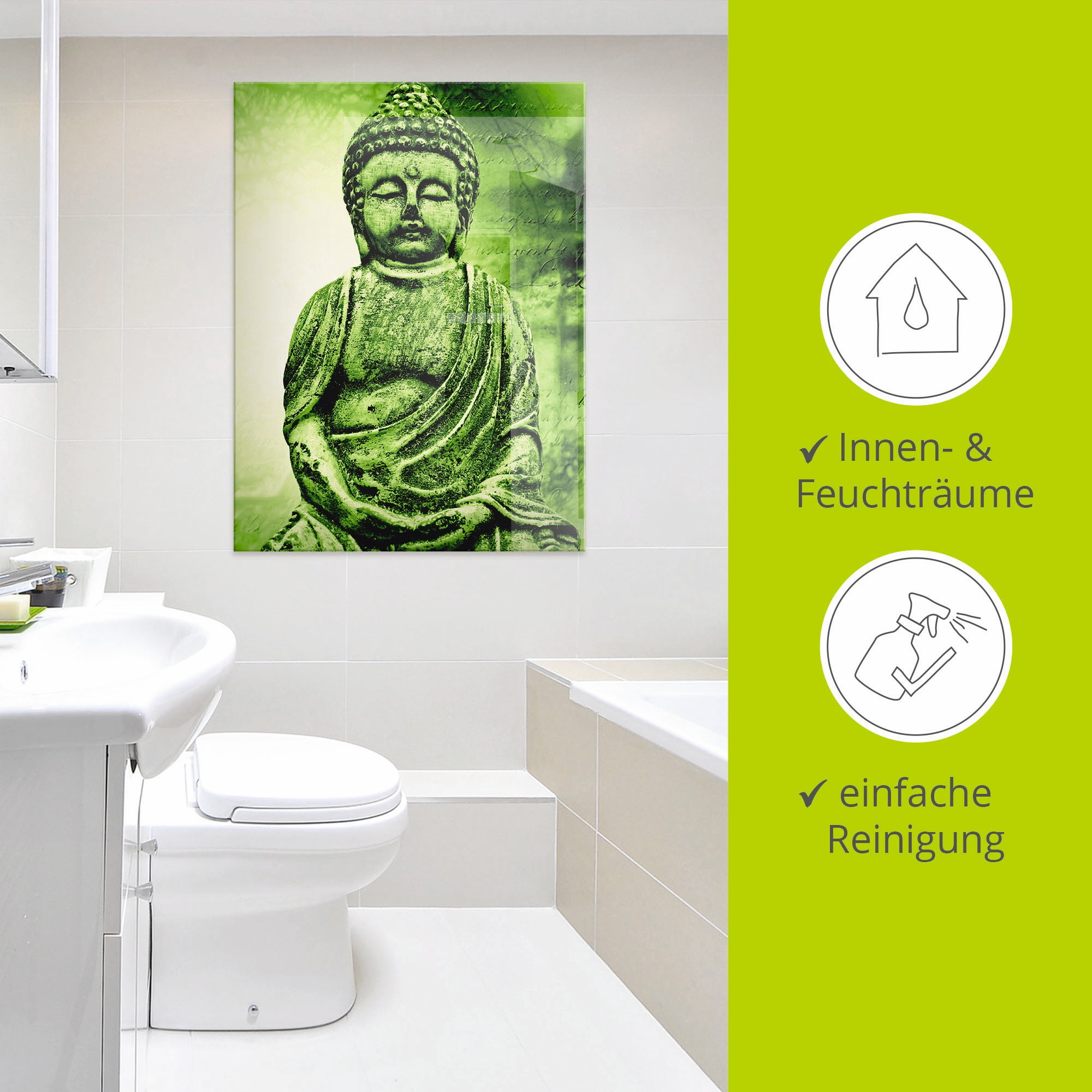Artland Glasbild »Buddha«, Religion, (1 St.), in verschiedenen Größen