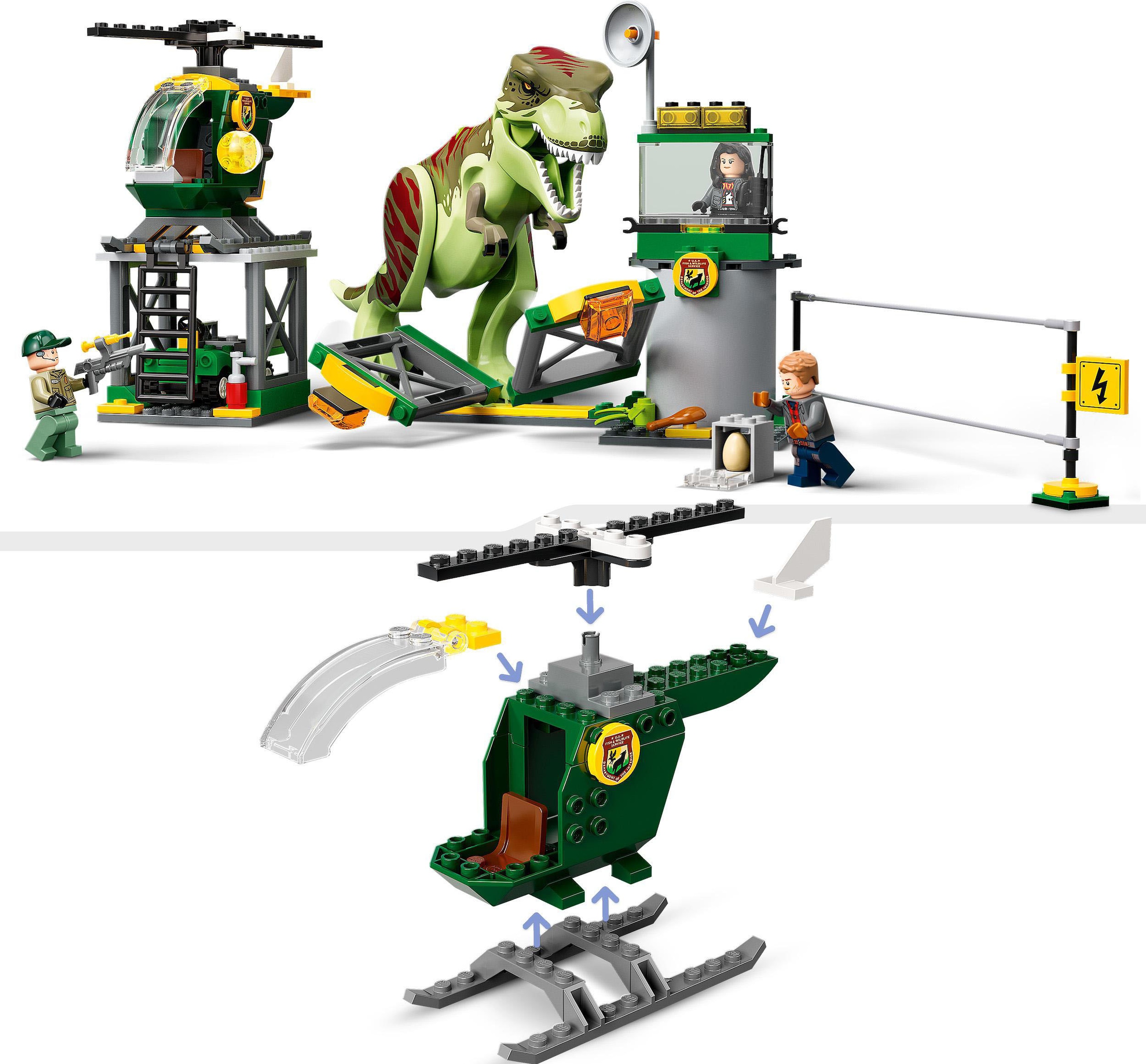 LEGO® Konstruktionsspielsteine »T. Europe Made Rex St.), in (76944), Jurassic LEGO® World«, bei Ausbruch (140