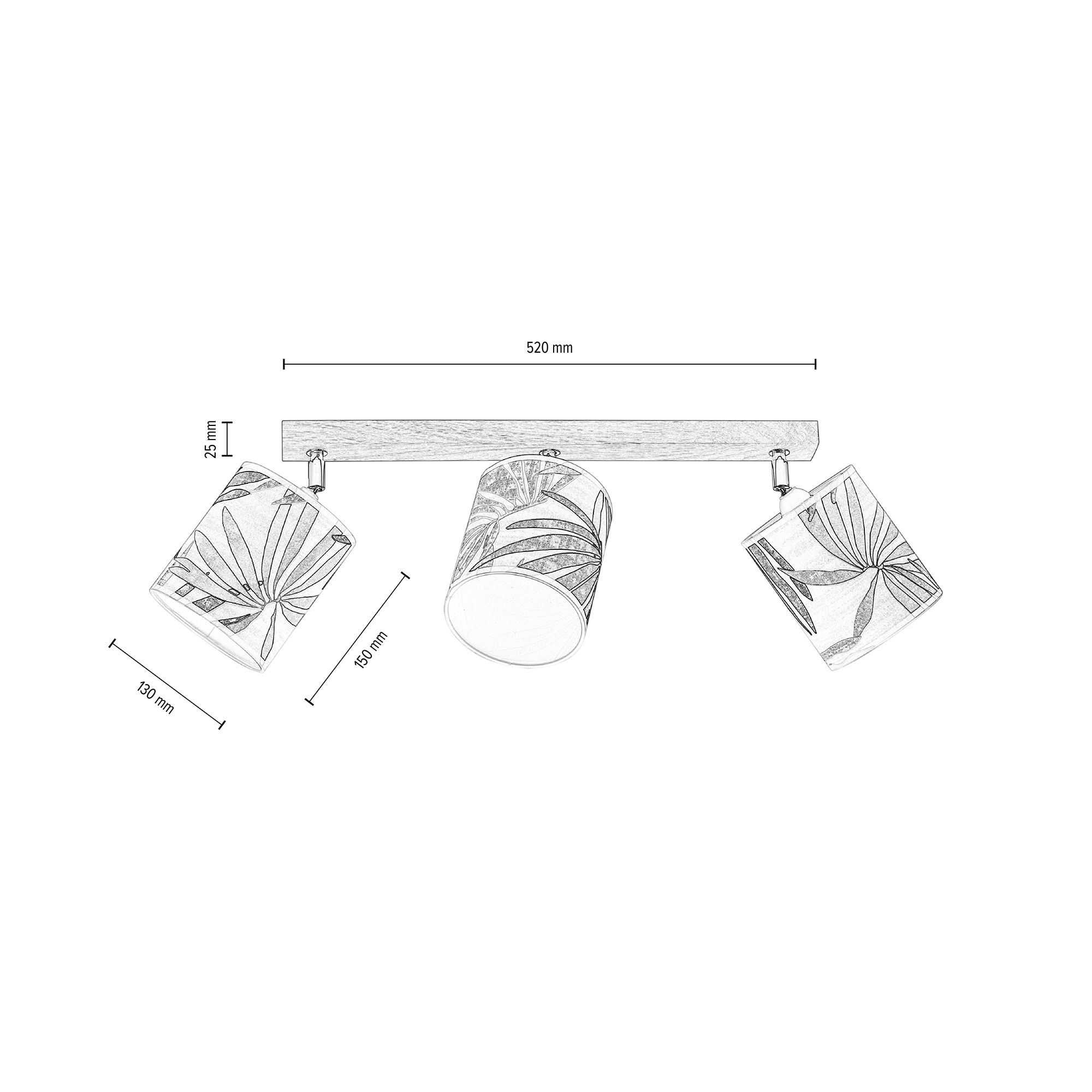 BRITOP LIGHTING 3 aus XXL mit »HOJA«, online flammig-flammig, | 3 Deckenleuchte Jahren laminierter Eichenholz Schirme Baldachin Tapete, aus Garantie kaufen