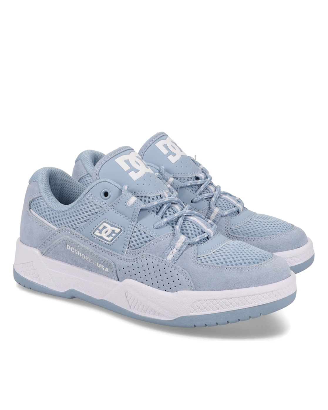 DC Shoes, Damen, Sneaker »Construct«, Blue/White, 7(38), Blue/White, Obermaterial aus Leder, Nubukleder oder Wildleder