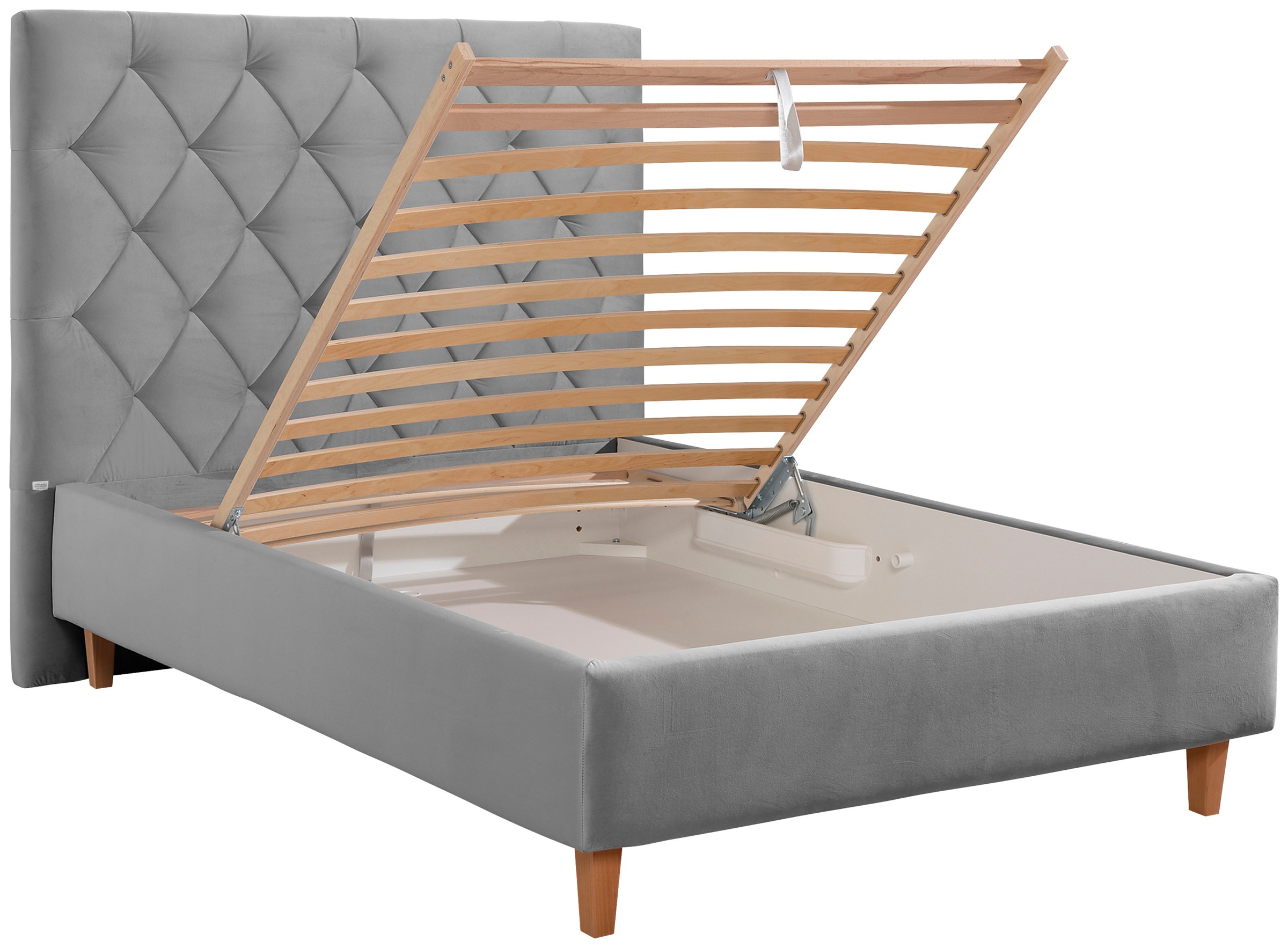 Home affaire Polsterbett »Sunley 140«, Kreuzsteppung, Kopfteilhöhe 142 cm, ohne oder mit Matratze/Lattenrost