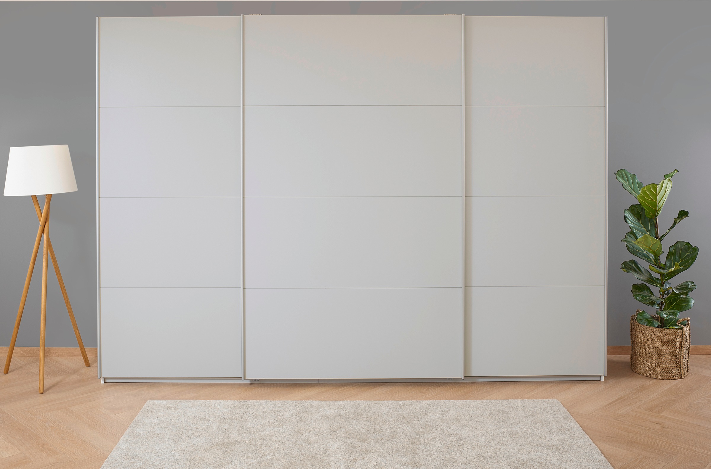 rauch Schwebetürenschrank »Kleiderschrank Schrank Garderobe KOLUNA mit Dekor-Front«, inkl. 2 Innenschubladen sowie extra Einlegeböden MADE IN GERMANY