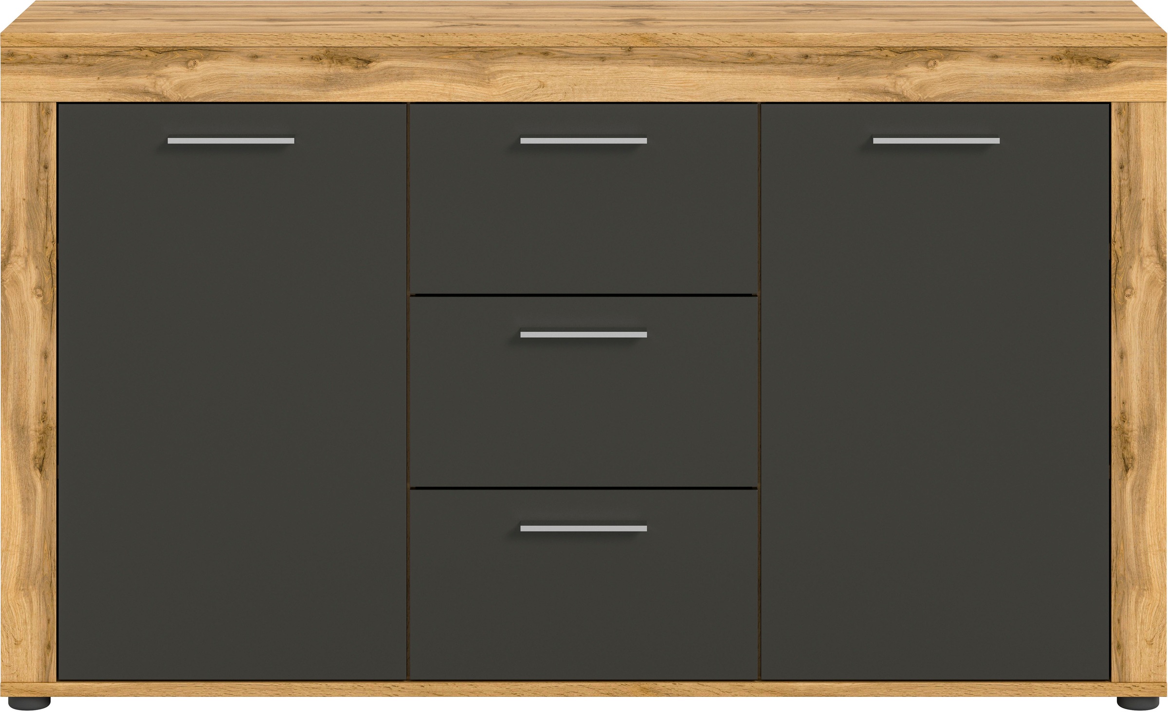 INOSIGN Sideboard »Aosta, Breite 125 cm, in verschiedenen Farbausführungen«, mit 2 Türen und 3 Schubkästen, Wohnzimmer, Kommode, Schrank