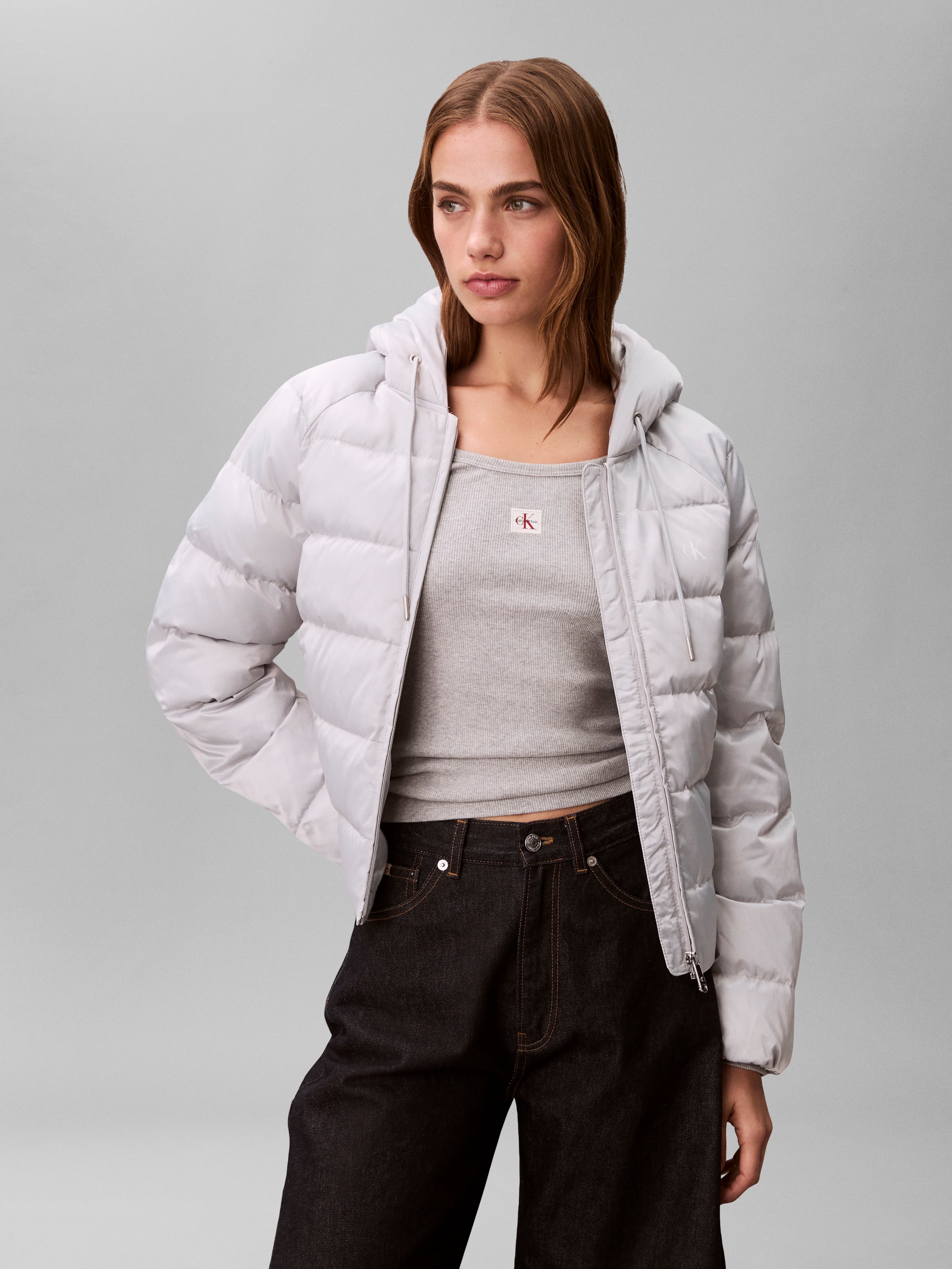 Calvin Klein Jeans Steppjacke mit Kapuze Regular fit mit Rundhalsausschnitt