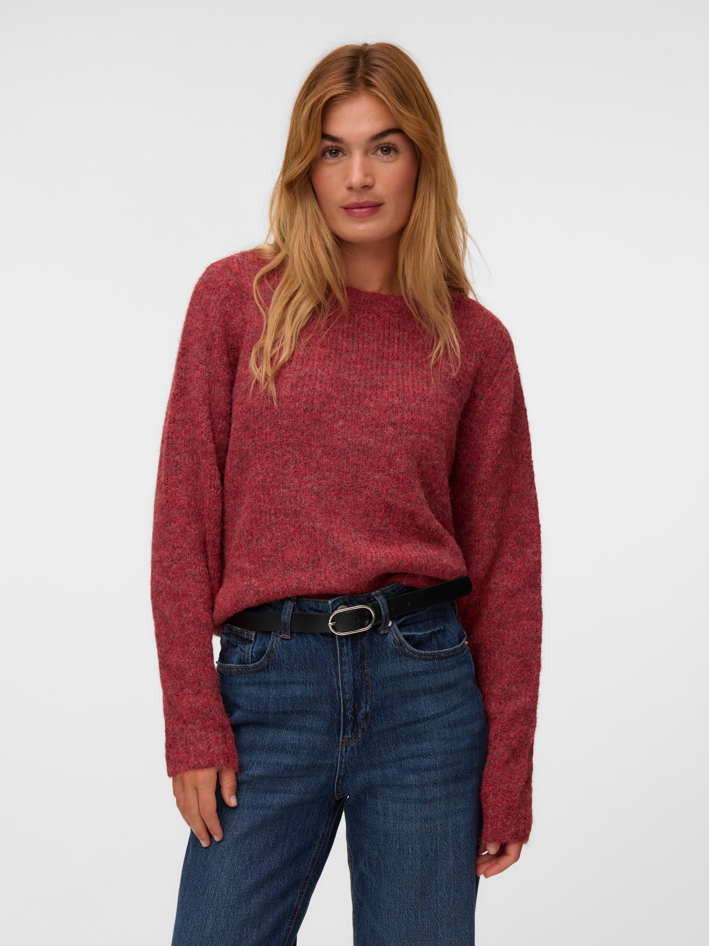 Vero Moda 1100000002199 »VMNOVAH LS O-NECK PULLOVER GA NOOS« Materialmix, regular fit