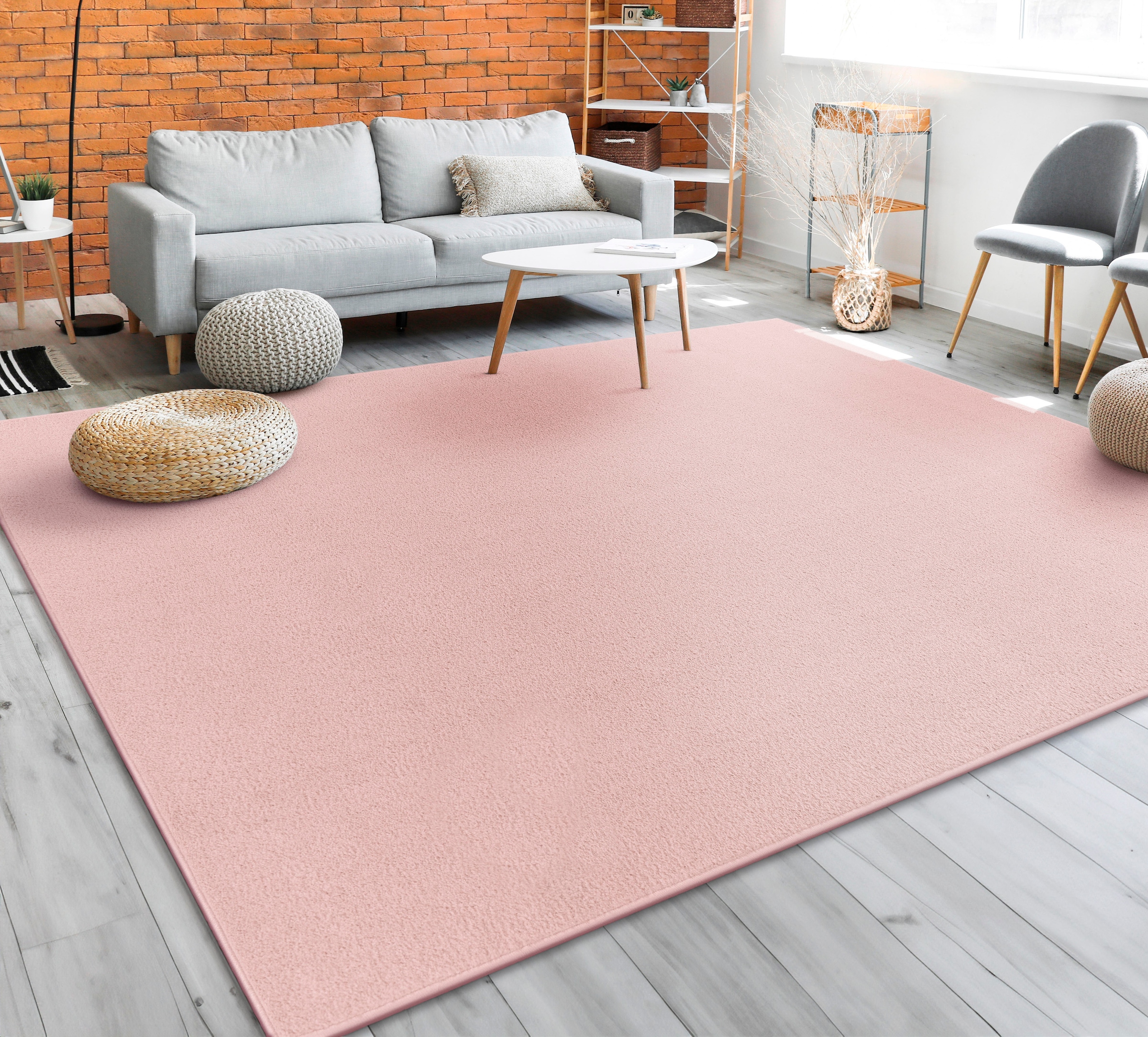 Paco Home Teppich »Porto 890«, rechteckig, 13 mm Höhe, Kurzflor, Uni-Farben, ideal im Wohnzimmer & Schlafzimmer