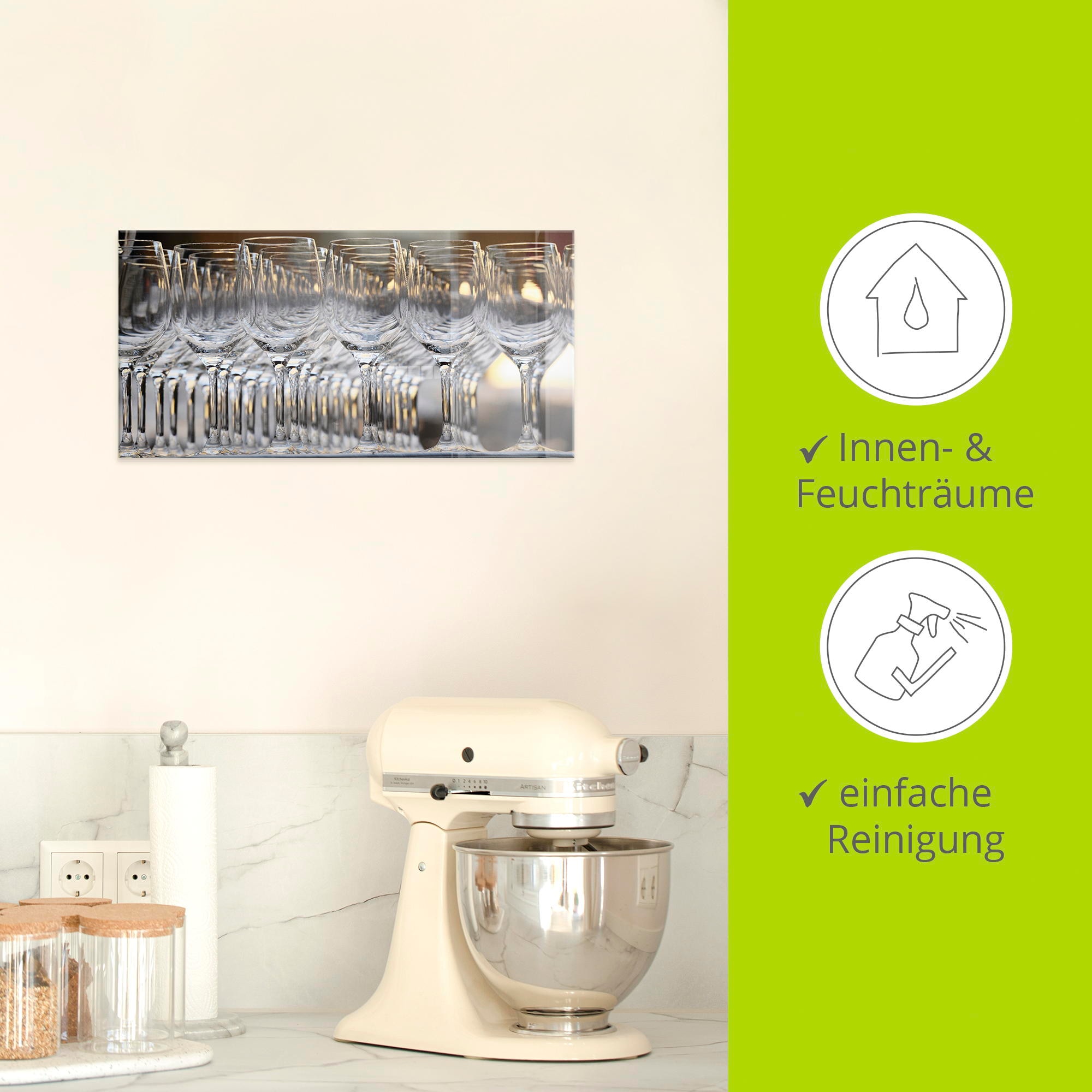 Artland Glasbild »Weingläser«, Geschirr & Besteck, (1 St.), in verschiedenen Größen
