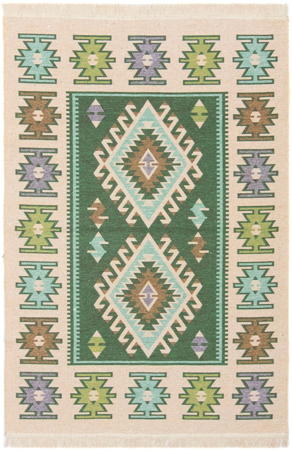 morgenland Wollteppich »Kelim Teppich - Trendy »Ariz« Rechteckig«, rechteckig, 0,5 mm Höhe, Flachgewebe