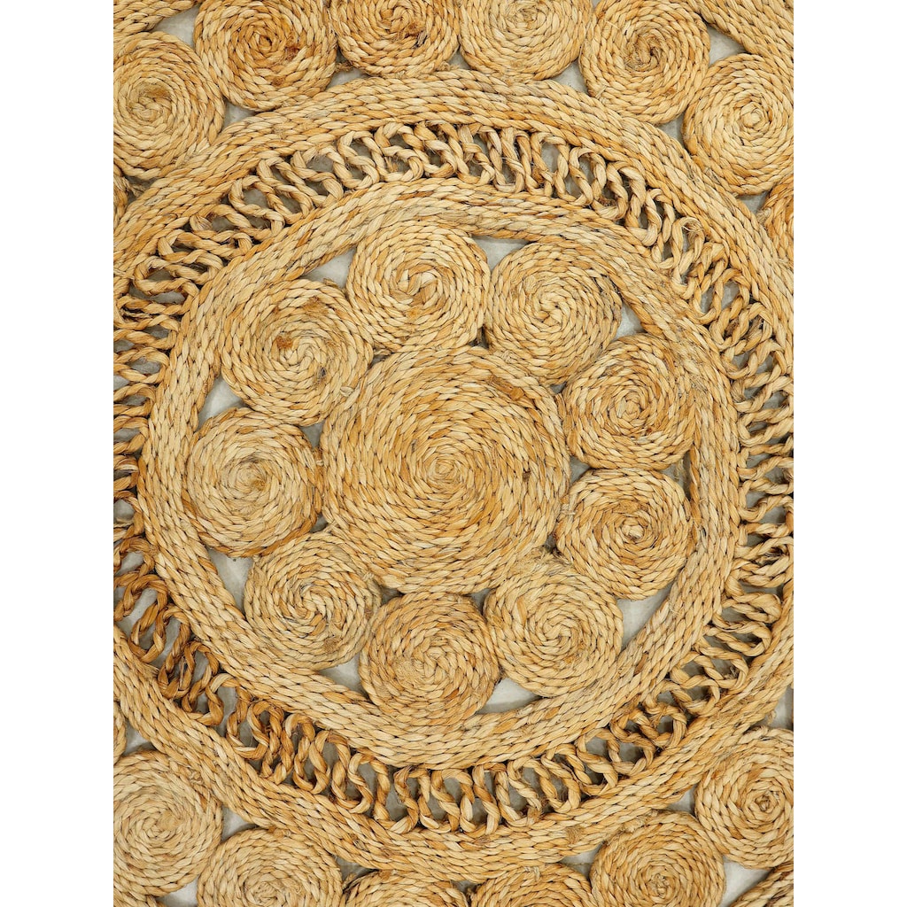 carpetfine Sisalteppich »Juteteppich Finn«, rechteckig, natürliches Pflanzenmaterial von Hand gewebt, Boho Style