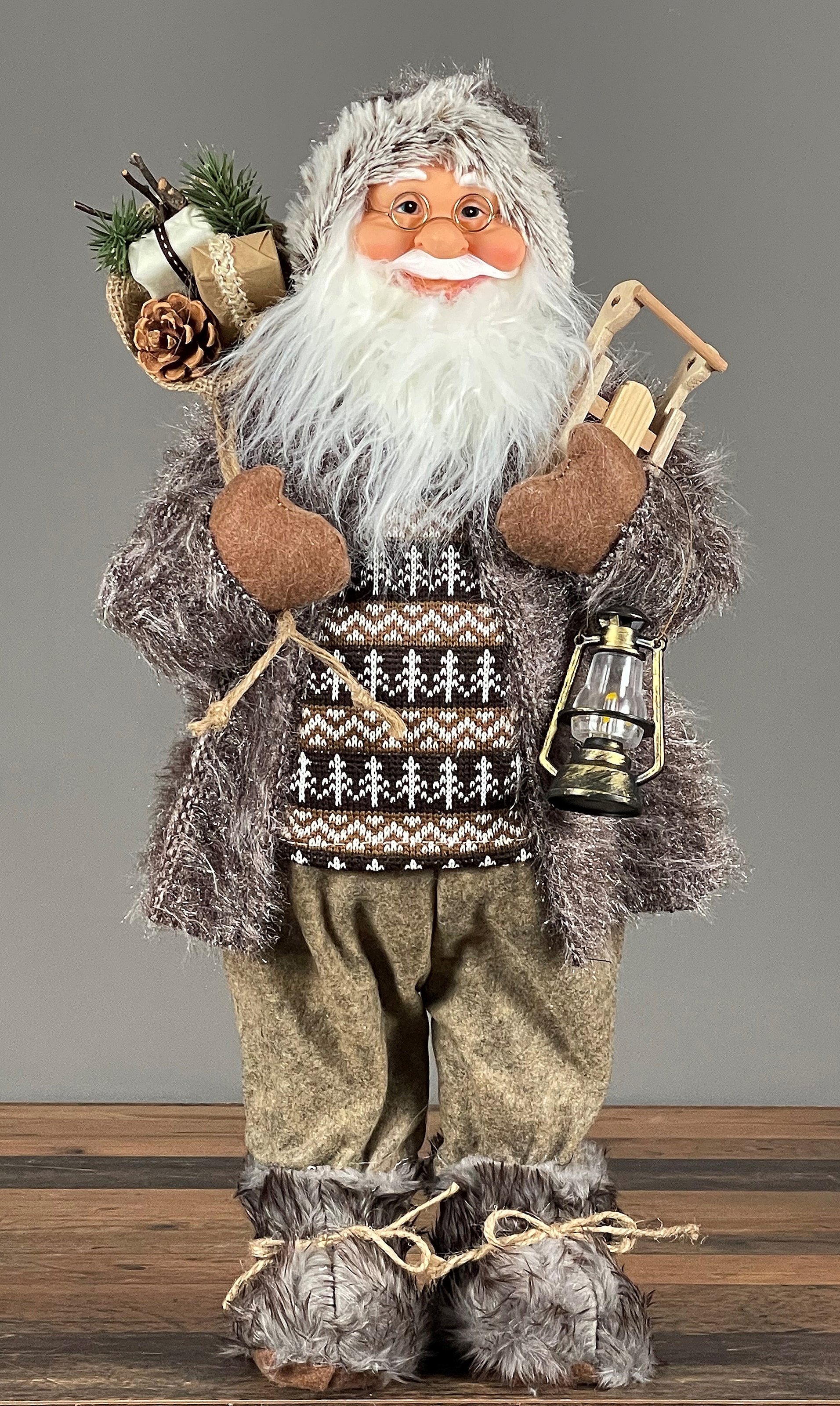 HOSSNER - HOMECOLLECTION Höhe Weihnachtsfigur, ca. Weihnachtsmann mit Dekofigur, cm 60 bestellen Geschenke auf und »Weihnachtsdeko Laterne«, Raten Schlitten