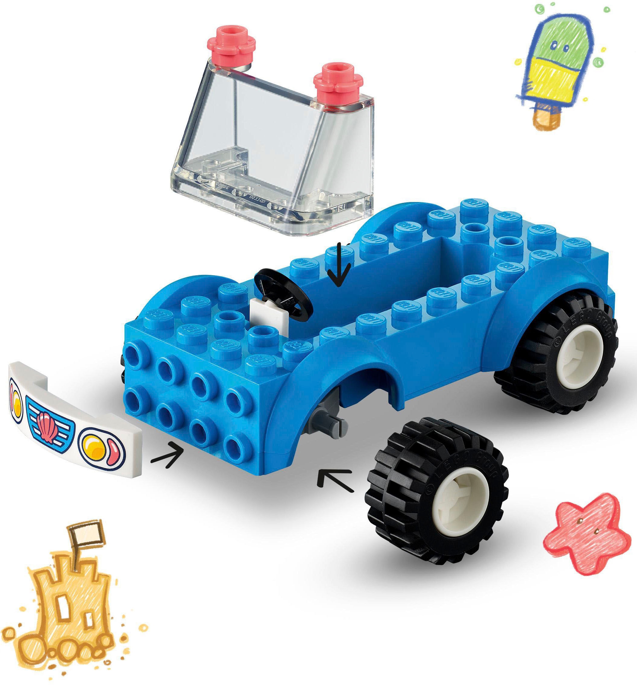 LEGO® Konstruktionsspielsteine »Strandbuggy-Spaß (41725), LEGO® Friends«, (61 St.), Made in Europe