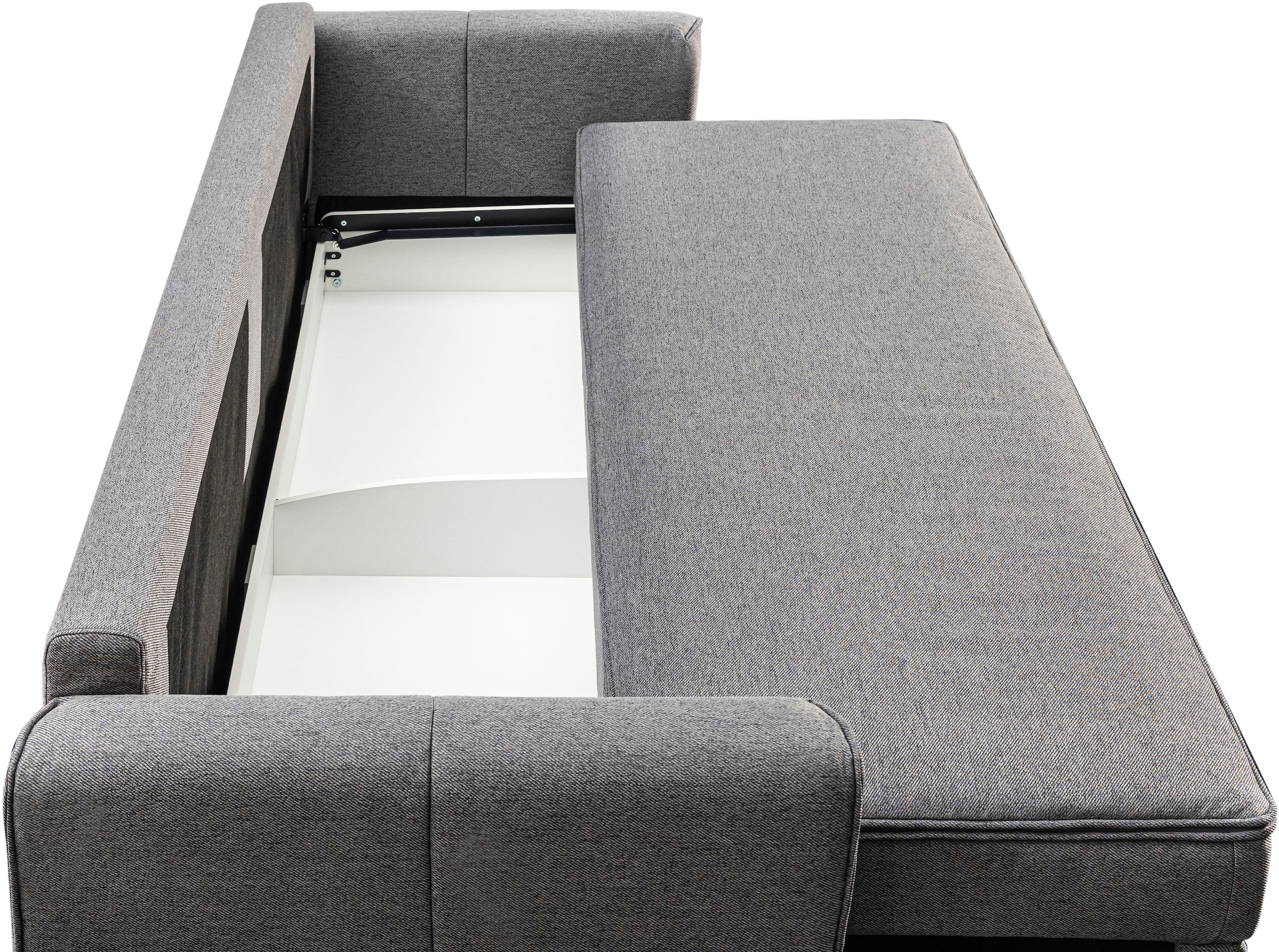 OTTO home Schlafsofa »LIVVIA 3-Sitzer (224 cm), pflegeleichter Webstoff« Bettfunktion & Bettkasten, Premium Sitzkomfort (HR-Schaum/Federkern)