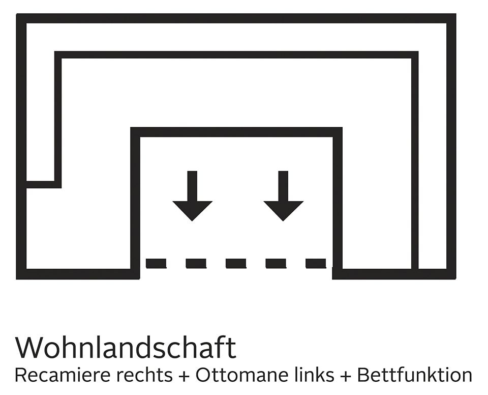 TRENDMANUFAKTUR Wohnlandschaft »Indie, toller Sitzkomfort, aufwendige Detailverarbeitung, U-Form«, wahlweise mit Bettfunktion