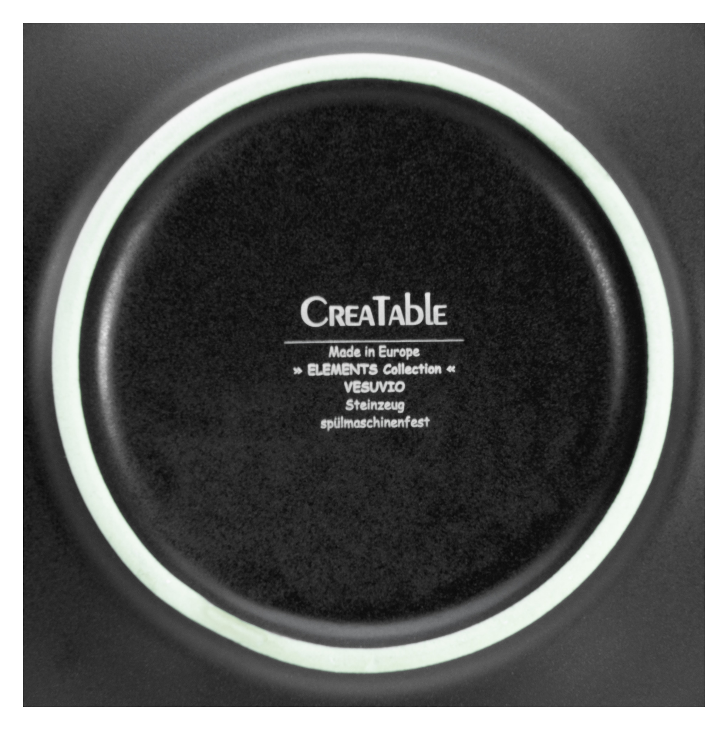 CreaTable Pastateller »Vesuvio Black, Pasta Gourmetteller Set 4-tlg« Seidenmatte Spezialglasur, Ausdruckstarkes Relief