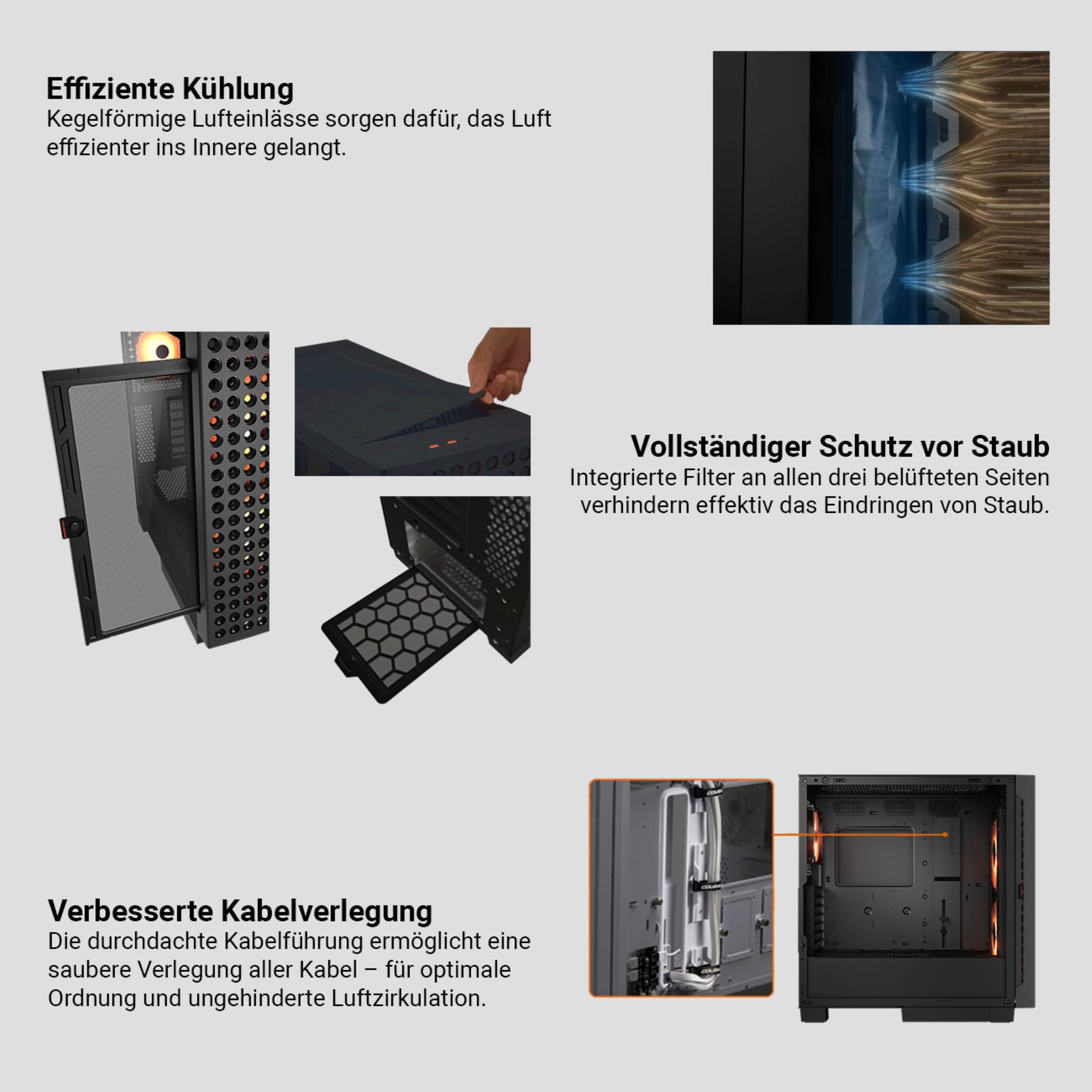 Cougar Gaming-PC »AIRFACE ECO BK 7545«, Windows 11, DDR5 RAM
