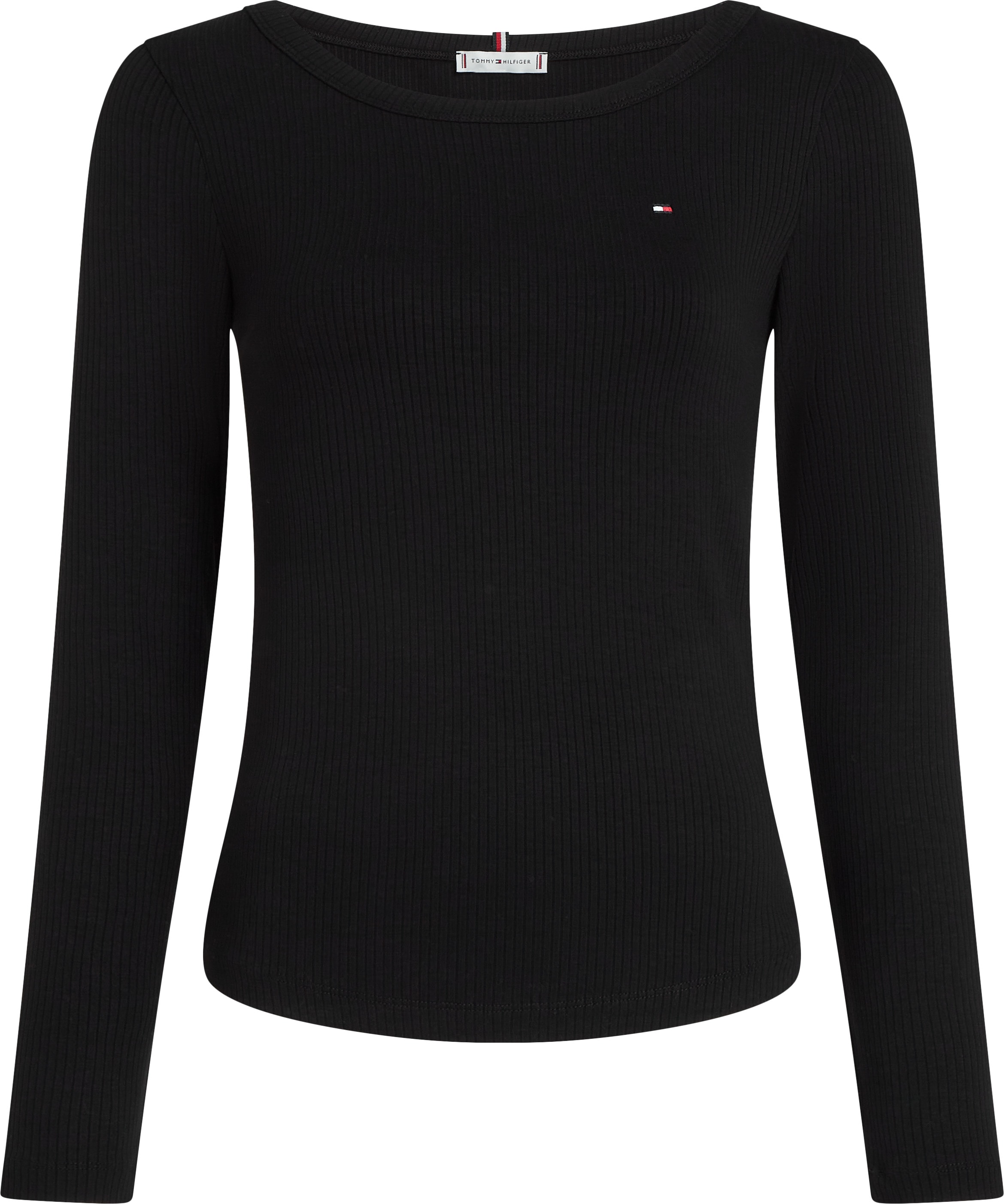 Tommy Hilfiger Langarmshirt »SLIM 5X2 RIB O-NK LS«, mit Struktur