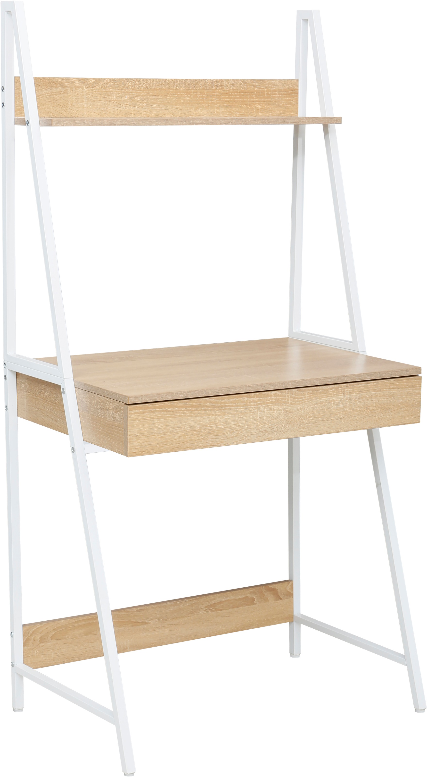 INOSIGN Regal-Schreibtisch »Lonas«, (B/H) 74/147 cm, Arbeitshöhe 74 cm), Laptoptisch, Home-Office, Schublade mit Doppelfach, Metallgestell