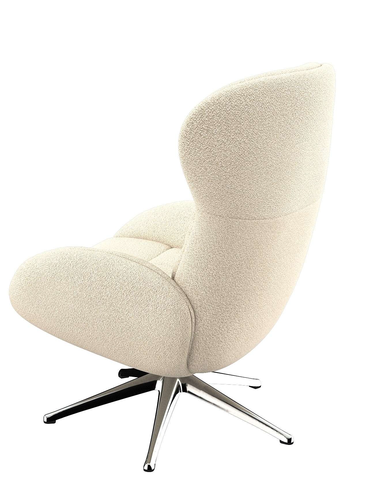 FLEXLUX Relaxsessel »Haze, hervorragender Komfort, Alu Fuß, organisches Design, ergonomisch«, (Fernsehsessel), Rückenteilverstellung, drehbar, Fuß Alu