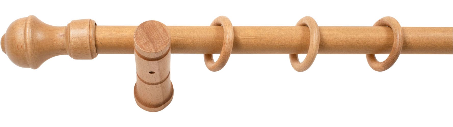 SN DECO GROUP Gardinenstange »Ares« 1 läufig-läufig Fixmaß 28 mm, Holz, verschiedene Längen und Farben, Komplettset