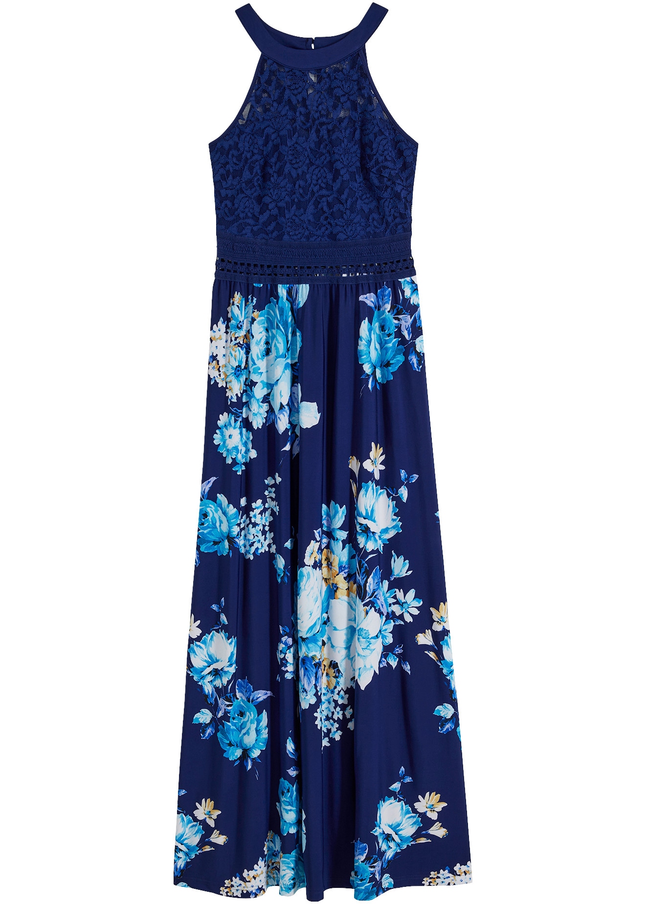 bonprix Jerseykleid für einen romantischen Look, amerikanischer Ausschnitt