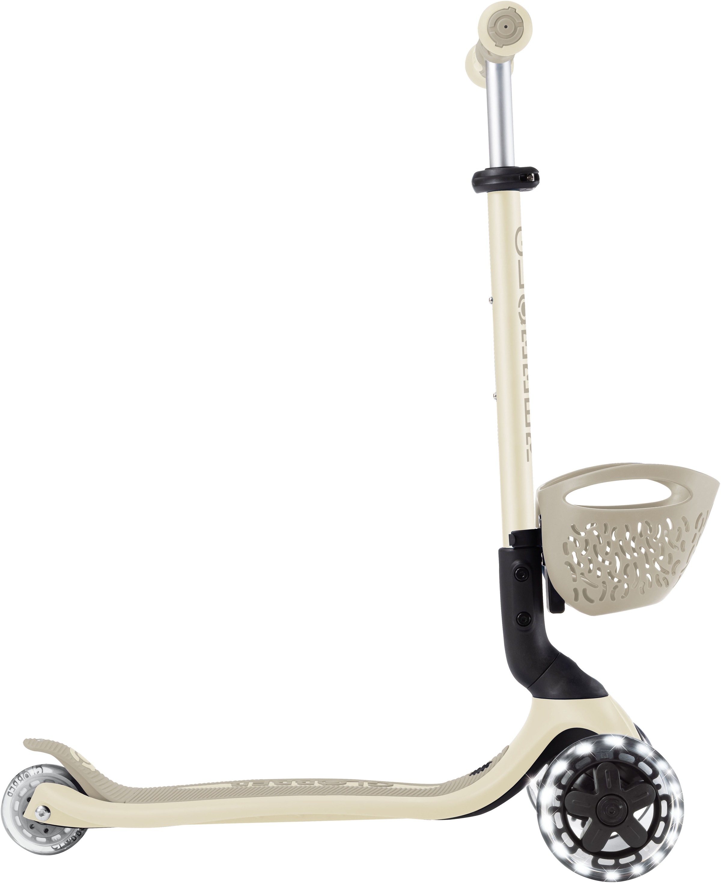 Globber Tretroller »GO-UP BABY 360 LIGHTS, mit Leuchtrollen und Leuchtmodul« Aufsitzrad, Laufrad und Scooter in Einem