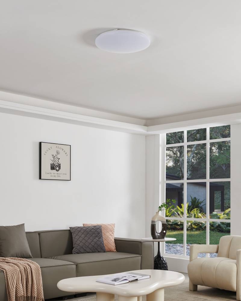 EGLO Deckenleuchte »FRANIA Deckenlampe, weiß, geringe Aufbauhöhe, 6x5,5 Watt, Büro«, 1 flammig, Leuchtmittel LED-Board | LED fest integriert, Wohzimmer, Küche, Esszimmer, Flur, modern, rund, 3600 Lumen, 43x7cm